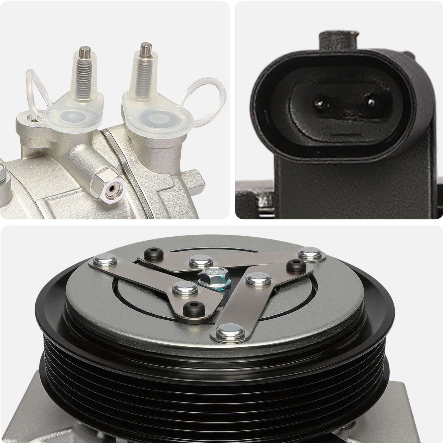 AISIN AFTERMARKET ACCCH-00450 Air Conditioner AC Compressor - Compatible with Jeep Wrangler 2020-2023 3.0L, Gladiator 2021-2023 3.0L - with 6-Pulley Groove, with Clutch