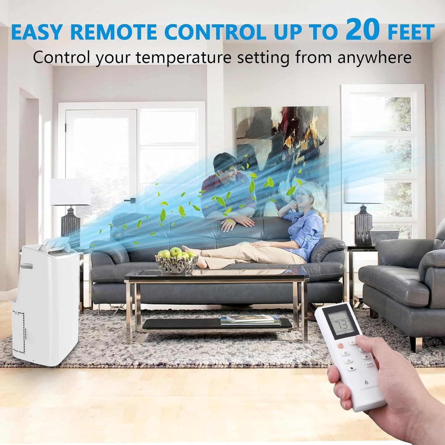 Garvee 1,4000 BTUs Portable Air Conditioner for 750 Sq.Ft Max.Portable AC Unit with Dehumidifier, Fan, Sleep, 24H Timer&Installation Kit, DOE Certified, Ceer 7.7,48dB,Remote Control,1115W,Grey