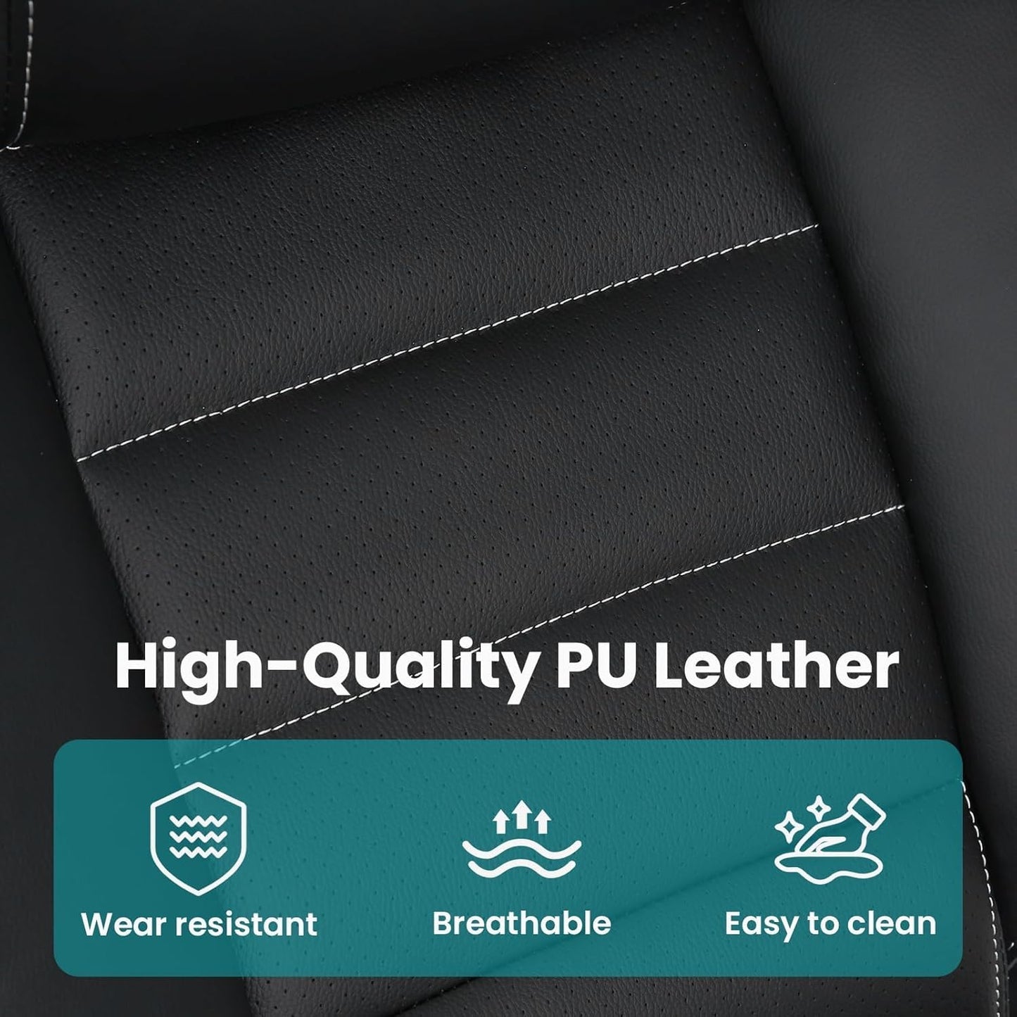 Oversized Executive Office Chair - 400LBS Heavy Duty, High Back Ergonomic Desk Chair with Adjustable Headrest/Lumbar Support, PU Leather Computer Chair for Long Hours (Home/Office/Gaming)，Gray