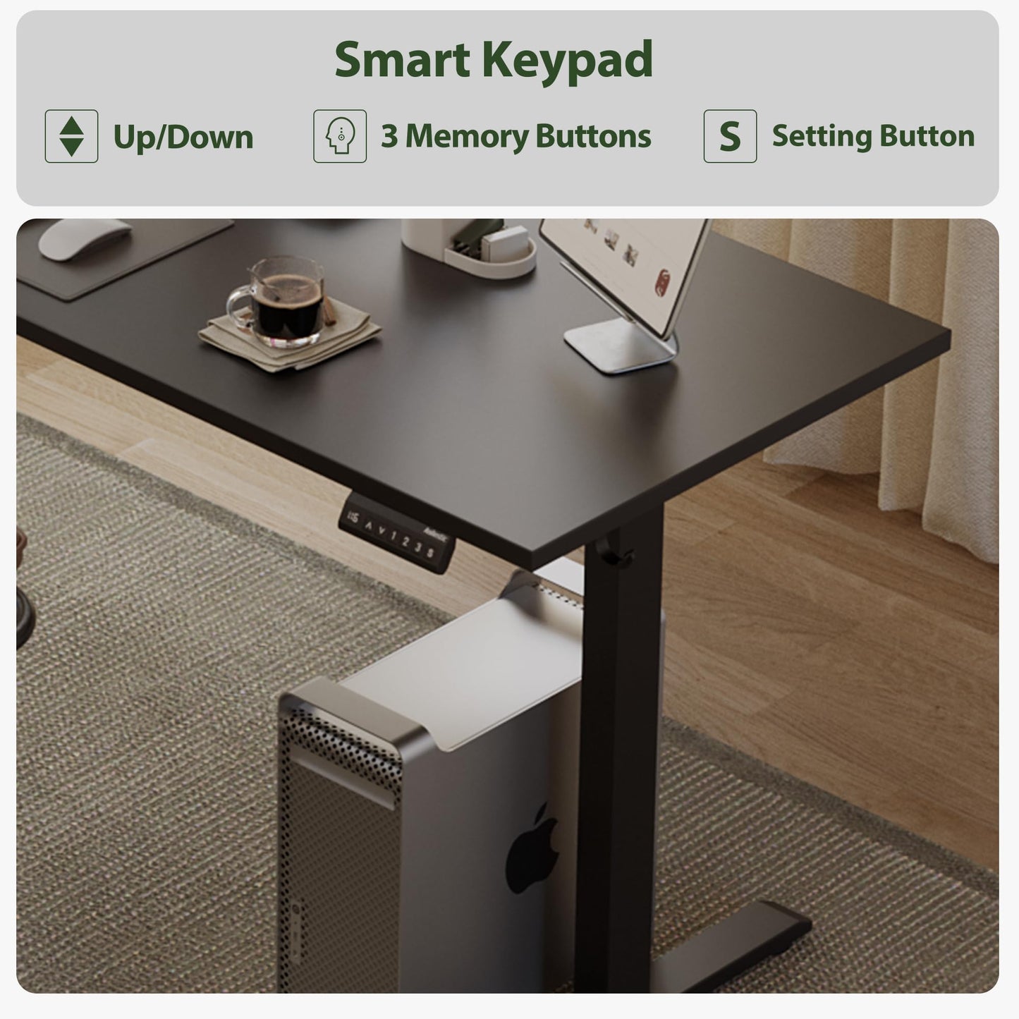 Agilestic L Shaped Standing Desk 63 x 55 inch Adjustable Height, Electric Corner Standing Desk, Sit Stand Computer Table with Splice Board, Black