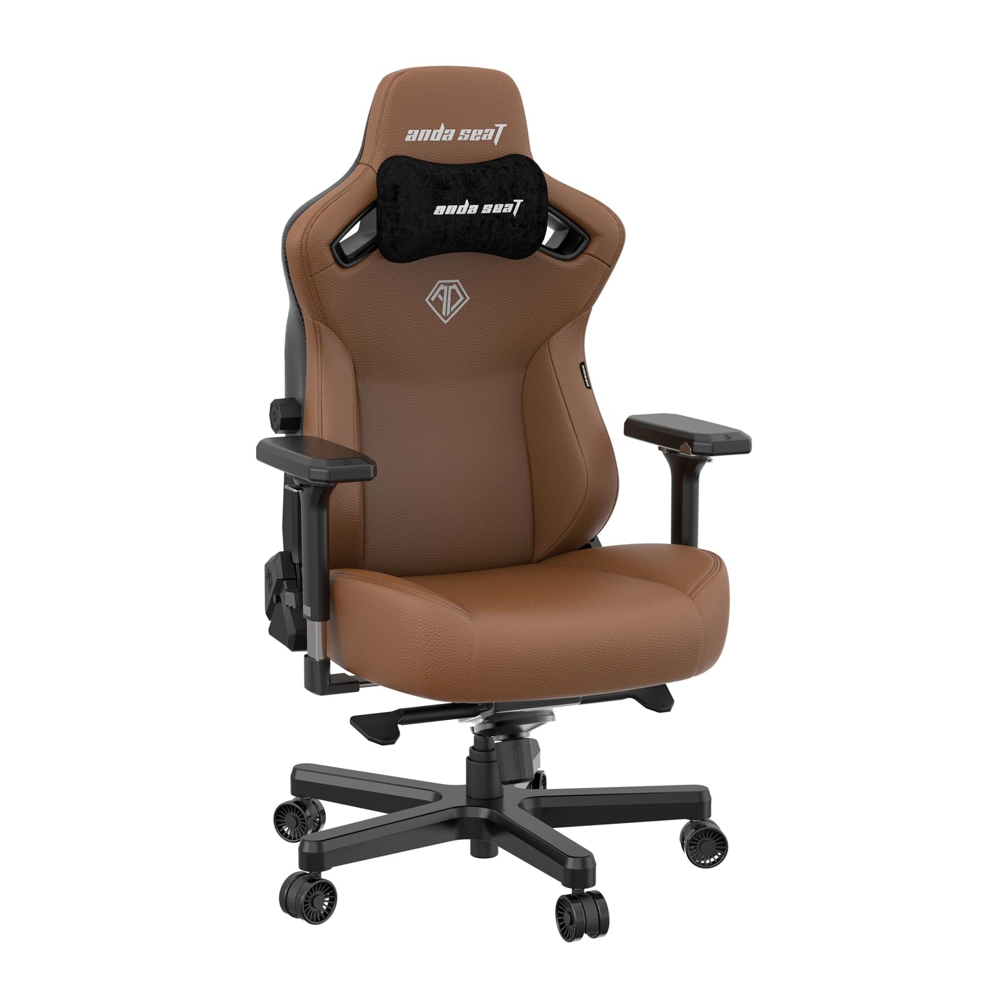 Anda Seat Kaiser 3 Large Gaming Chair for Adults - Ergonomic Brown PVC Leather Gaming Seat with Lumbar Support, Comfortable Office Chair with Neck Support - Heavy Duty Wide Computer Seat