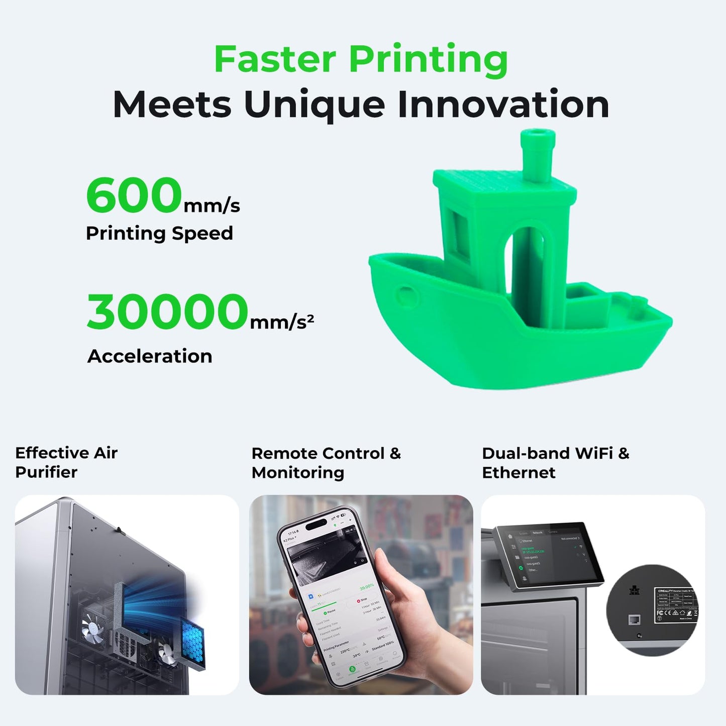 Creality K2 Plus Combo 3D Printer, Multi-Color 3D Printer with CFS, 600mm/s Max High-Speed, Fully Assembled Auto Leveling and Dual AI Camera, 13.78 * 13.78 * 13.78 Inch