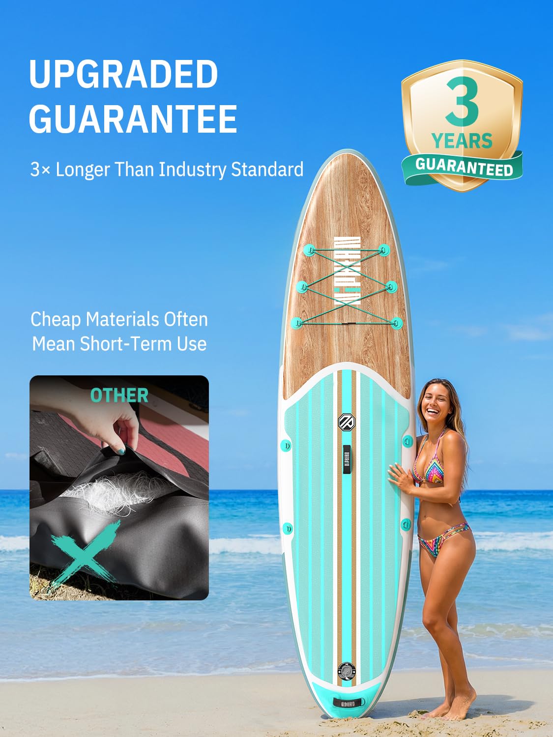 Niphean Paddle Board with Seat, 10’6’’ Paddleboard Inflatable Paddle Board with Seat Anti-Slip EVA Deck and StabilTrac Fin, Inflatable Paddle Boards for Adults & Youth of All Skill Levels