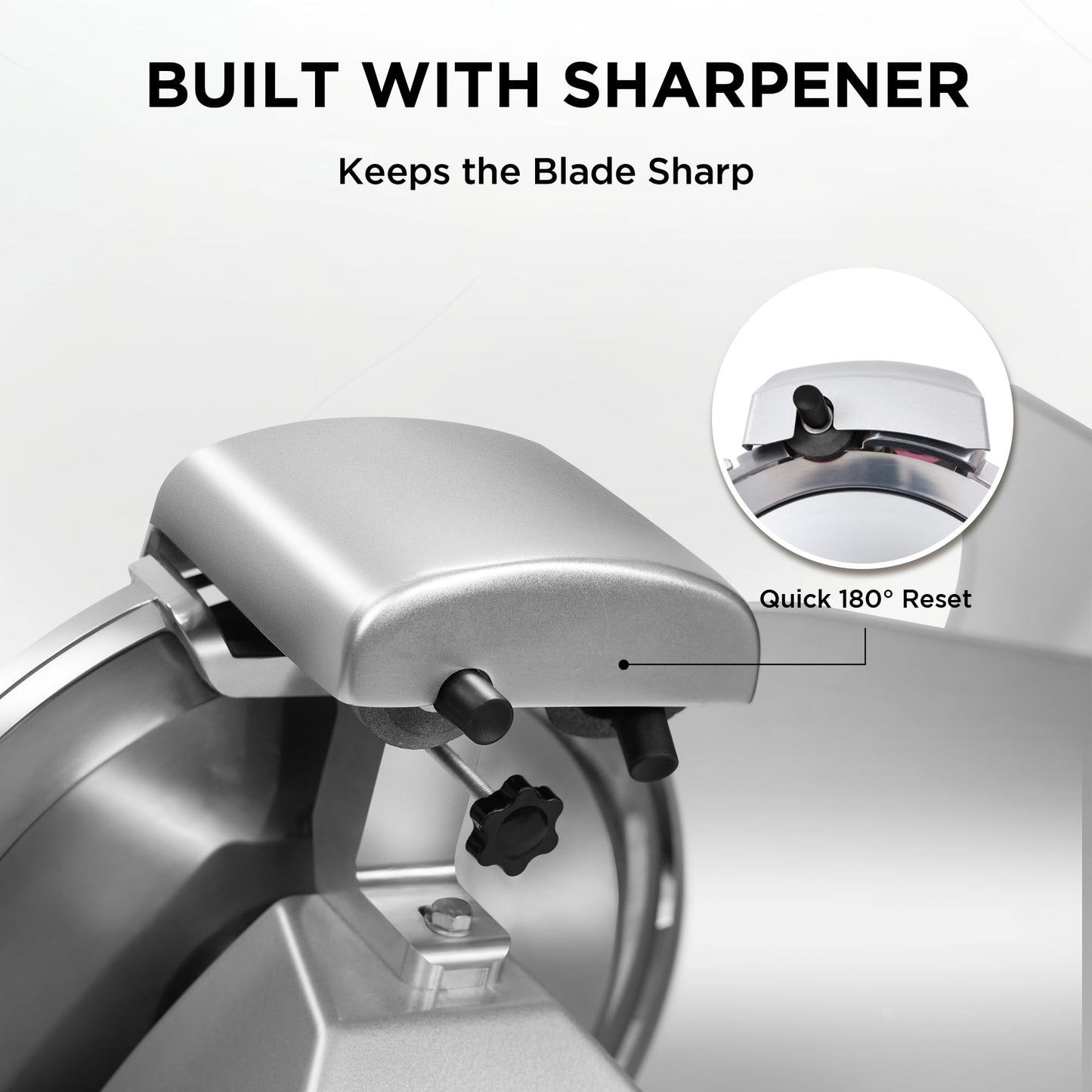 Paladin Equipment 10" Commercial Meat Slicer, Electric Deli Slicer with Stainless Steel Blade, Adjustable Thickness and Built-in Sharpener, Food Slicer for Meat, Bread and Cheese, Simple to Clean