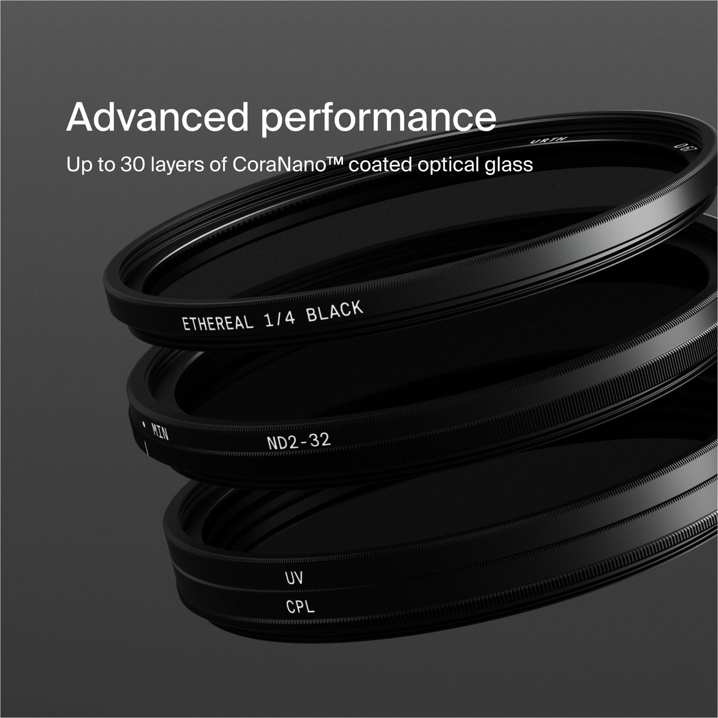 Urth 72mm Cinematic 4-in-1 Lens Filter Kit (Plus) - UV, Circular Polarizing (CPL), Variable Neutral Density ND2-32, ¼ Black Mist, Multi-Coated Optical Glass, Ultra-Slim Camera Filters