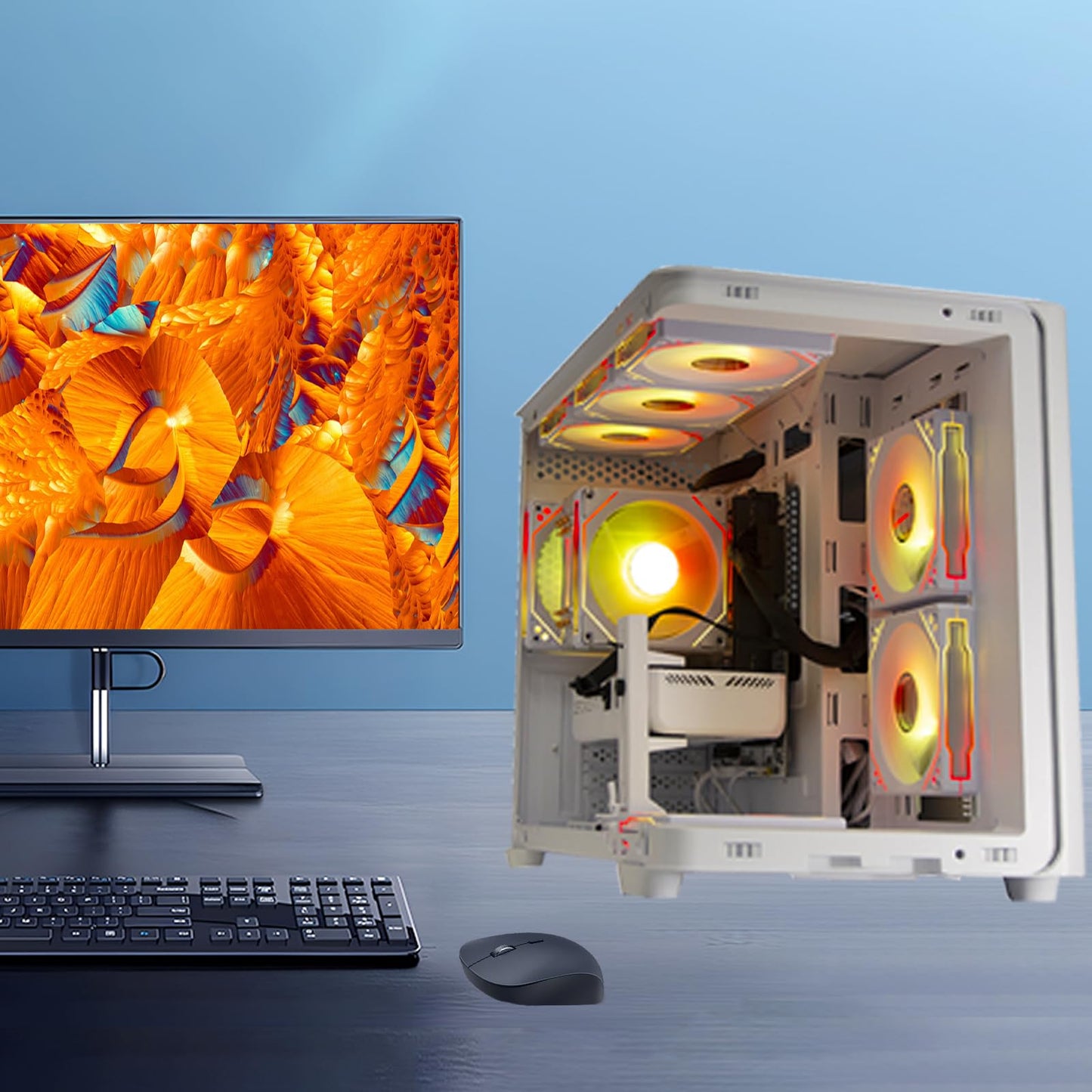 suevery Prebuilt Gaming PC White