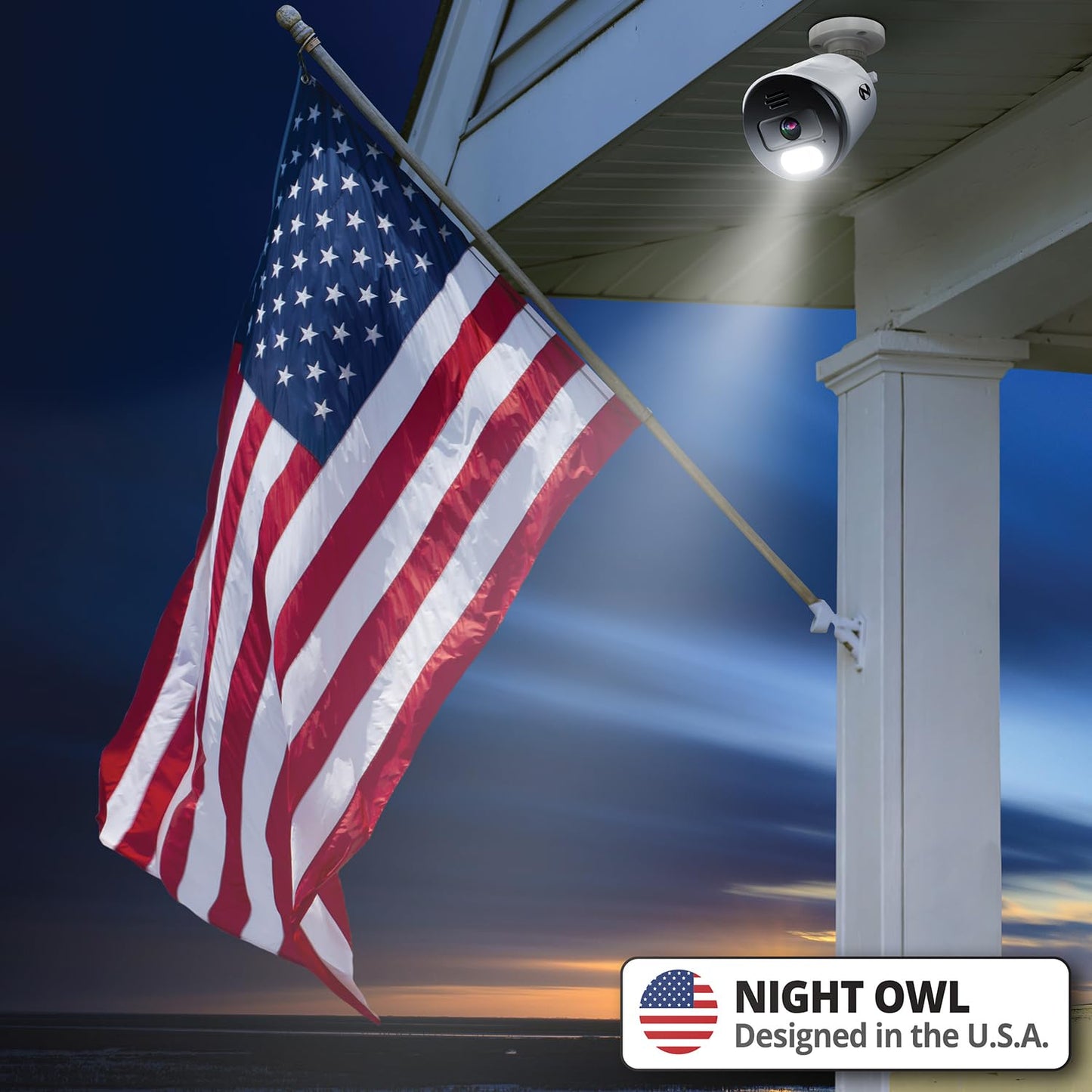 Night Owl Power Over Ethernet 12 Channel NVR Video Home Security Camera System with (6) Wired IP 4K HD Indoor/Outdoor Deterrence Cameras and 2TB Hard Drive (Add up to 4 Wi-Fi Cameras)