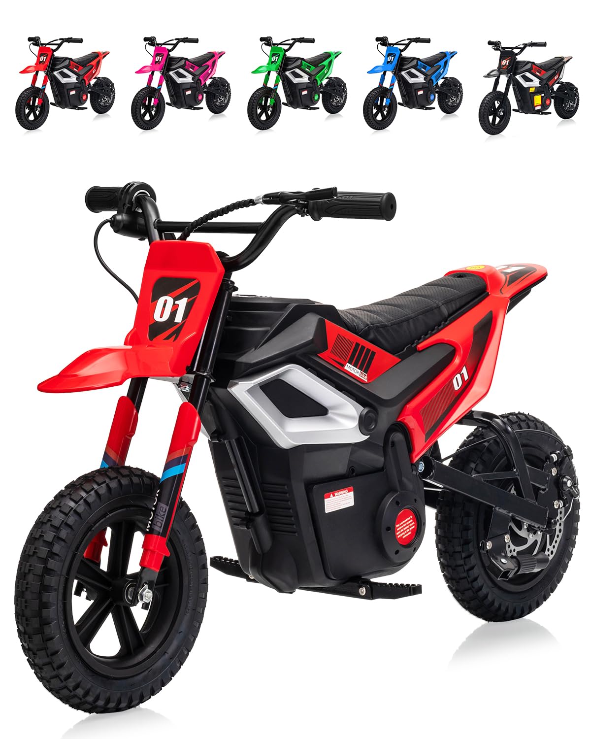 GarveeLife Electric Dirt Bike for Teens, 12" Fat Tire 350W Electric Motorcycle with 24V Battery, 14MPH Top Speed, 130 LBS Max Load, Mini Dirtbike for Kids, Mountain Off-Road Bike Fit Age 10+
