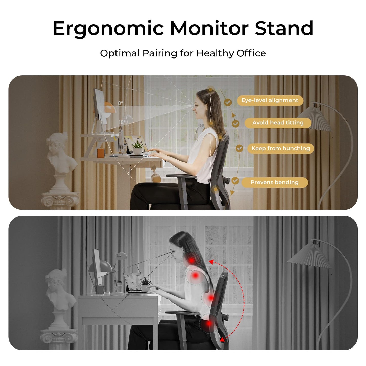 COMHOMA Electric Standing Desk with Drawers, 48 x 24'' Sit Stand up Desk with Monitor Stand, Laptop Stand, Height Adjustable Ergonomic Home Office Computer Desk with Memory Preset Controller