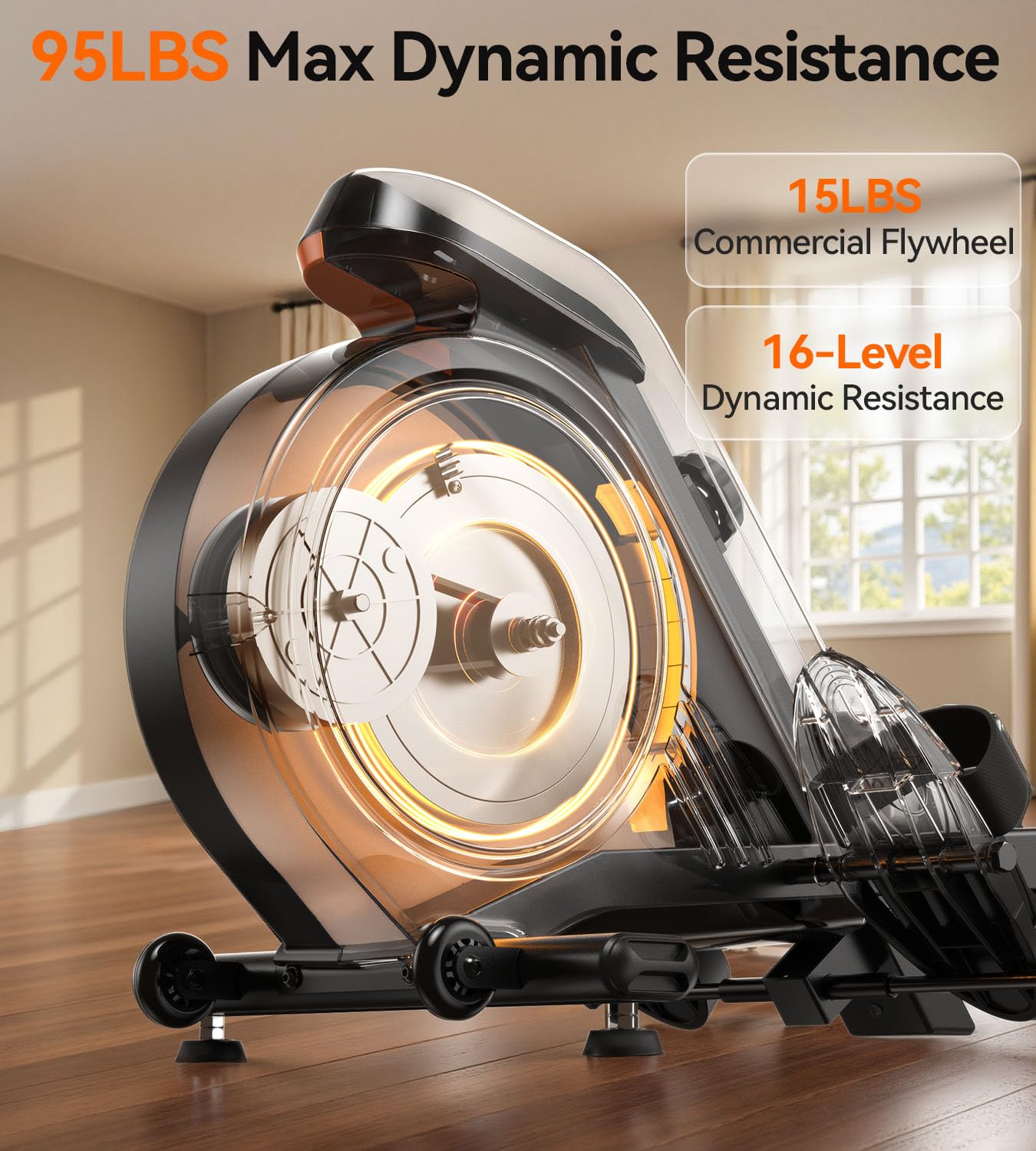YOSUDA Rowing Machine for Home, Magnetic Rower Machine for Beginners to Athletes, Use with Resistance Adjustment Function, Bluetooth, App Supported, LCD Monitor, and Comfortable Seat Cushion