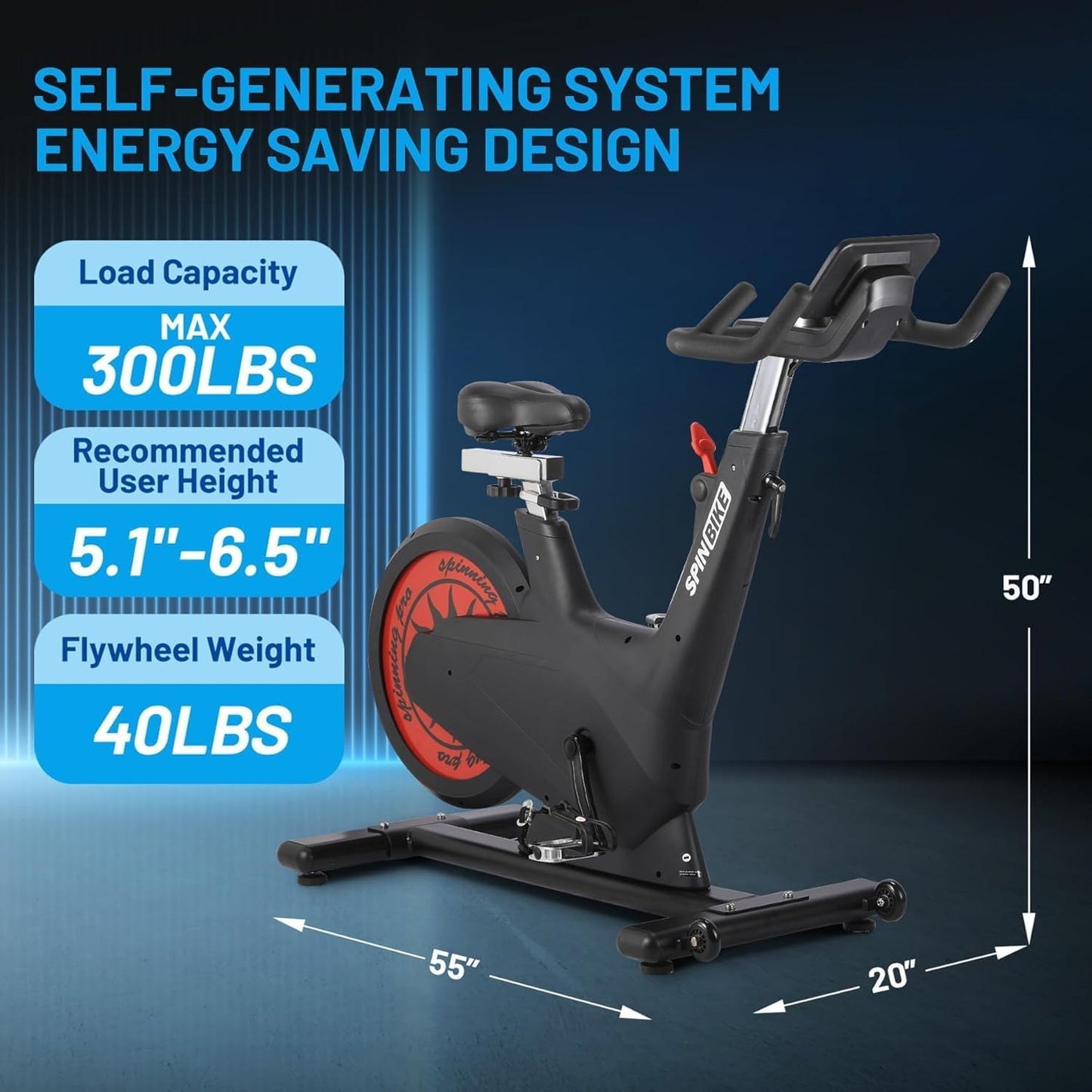 Exercise Bike, Magnetic Stationary Bike with 32 Level Adjustable Magentic Resistance & Emergency Brake, 5 in 1 Self-Powered Bike, 350 Lbs Magnetic Exercise Bike, Adjustable Handlebar & Seat, Visualizing Motion Data
