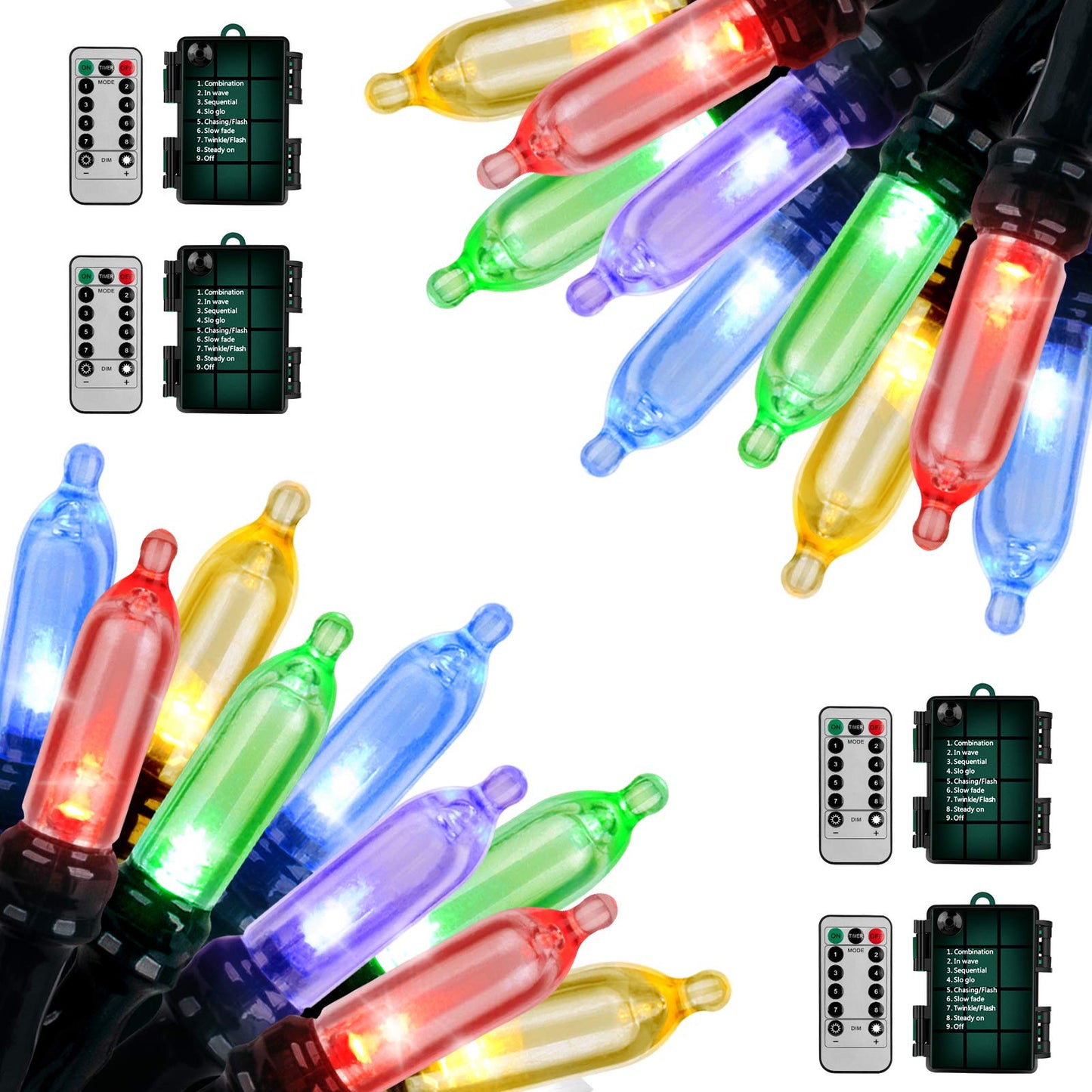 Koxly 18ft Battery Operated String Lights, 50 LEDs, Remote Timer, Waterproof, Multicolor, Model JYLPT11