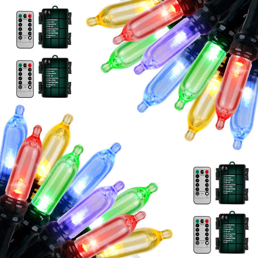 Koxly 18ft Battery Operated String Lights, 50 LEDs, Remote Timer, Waterproof, Multicolor, Model JYLPT11