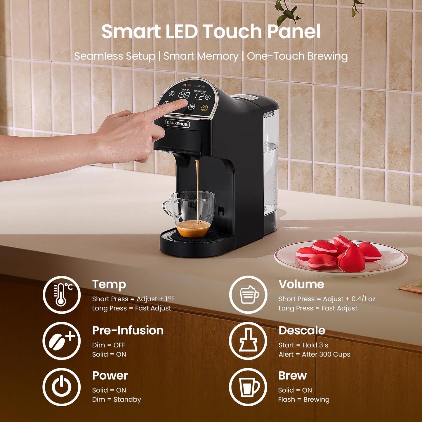 Magician2 Mini Coffee Maker compatible with Keurig K Cup, Nespresso Original, Dolce Gusto, ESE Pods | LED Touchscreen, Customizable Brewing, 20 Bar, 42 oz | Espresso Coffee Machine for Home & Office