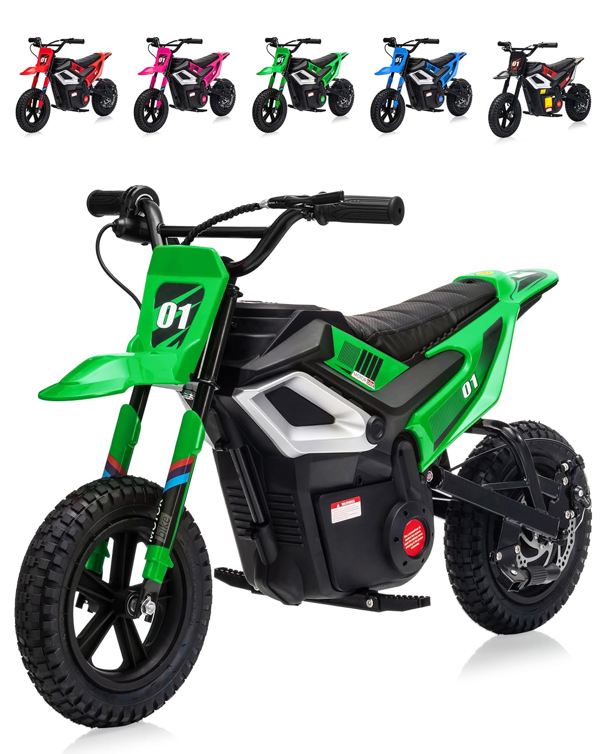 GarveeLife Electric Dirt Bike for Teens, 12" Fat Tire 350W Electric Motorcycle with 24V Battery, 14MPH Top Speed, 130 LBS Max Load, Mini Dirtbike for Kids, Mountain Off-Road Bike Fit Age 10+