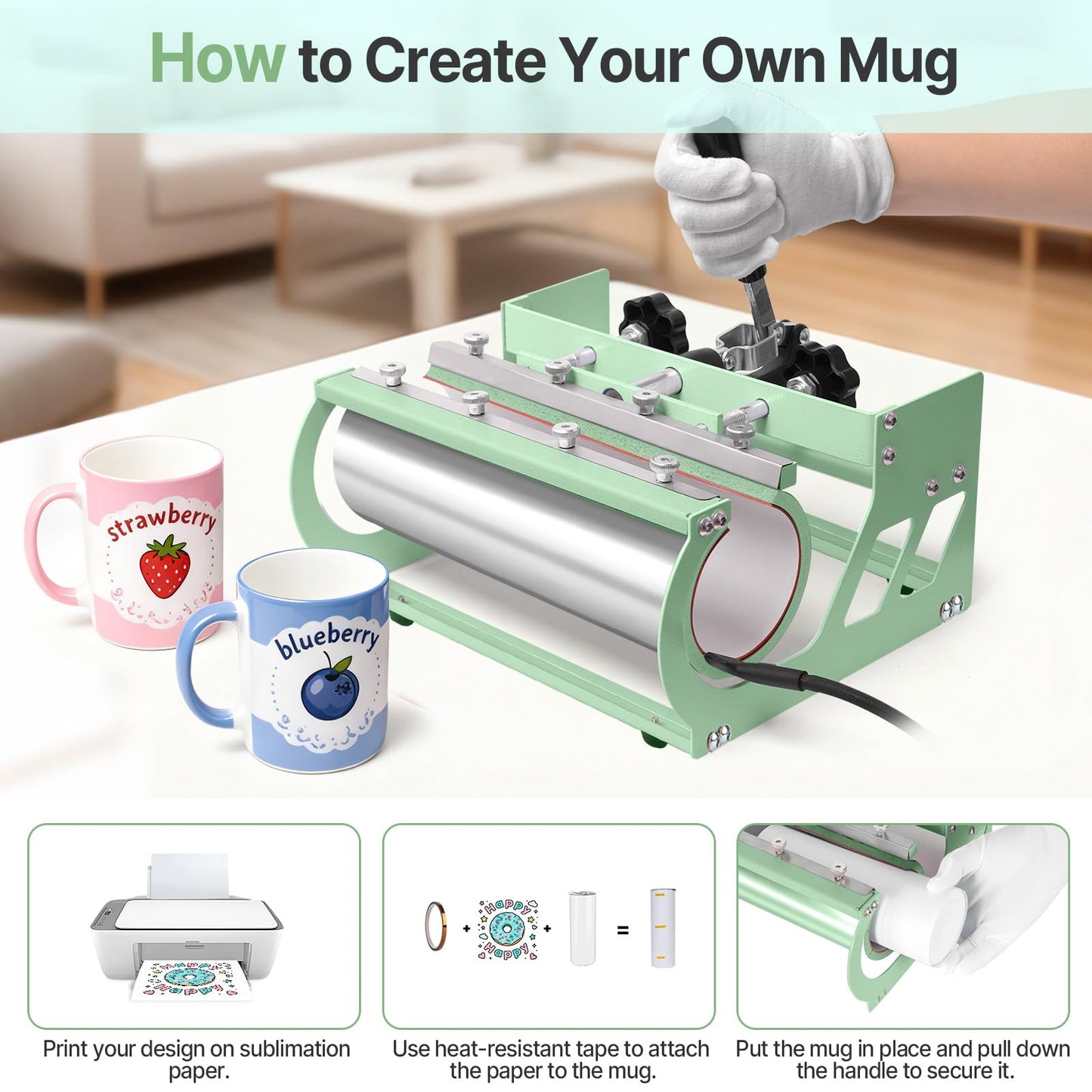 Slendor 5 in 1 Heat Press Machine 12x15 inch Sublimation Heat Press 360° Swing Away Heat Transfer Digital T-Shirt Pressing with 30OZ 20OZ Tumbler Press, Multifunction Combo for Hat Cap Plate