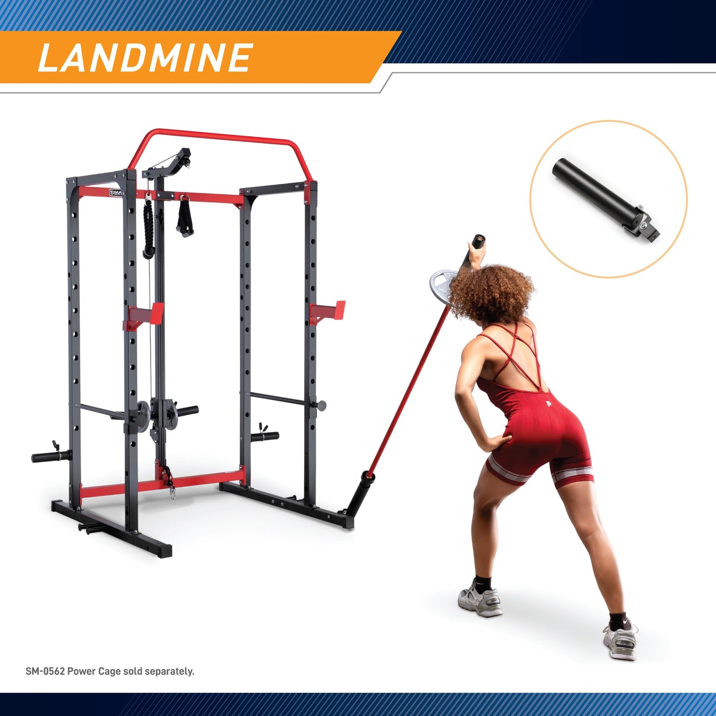 Marcy Accessories Bundle for Upper and Lower Body Workout, Strength Training - Optional Pulley System for SM-0562 Power Cage Home Gym System - ACC-0661