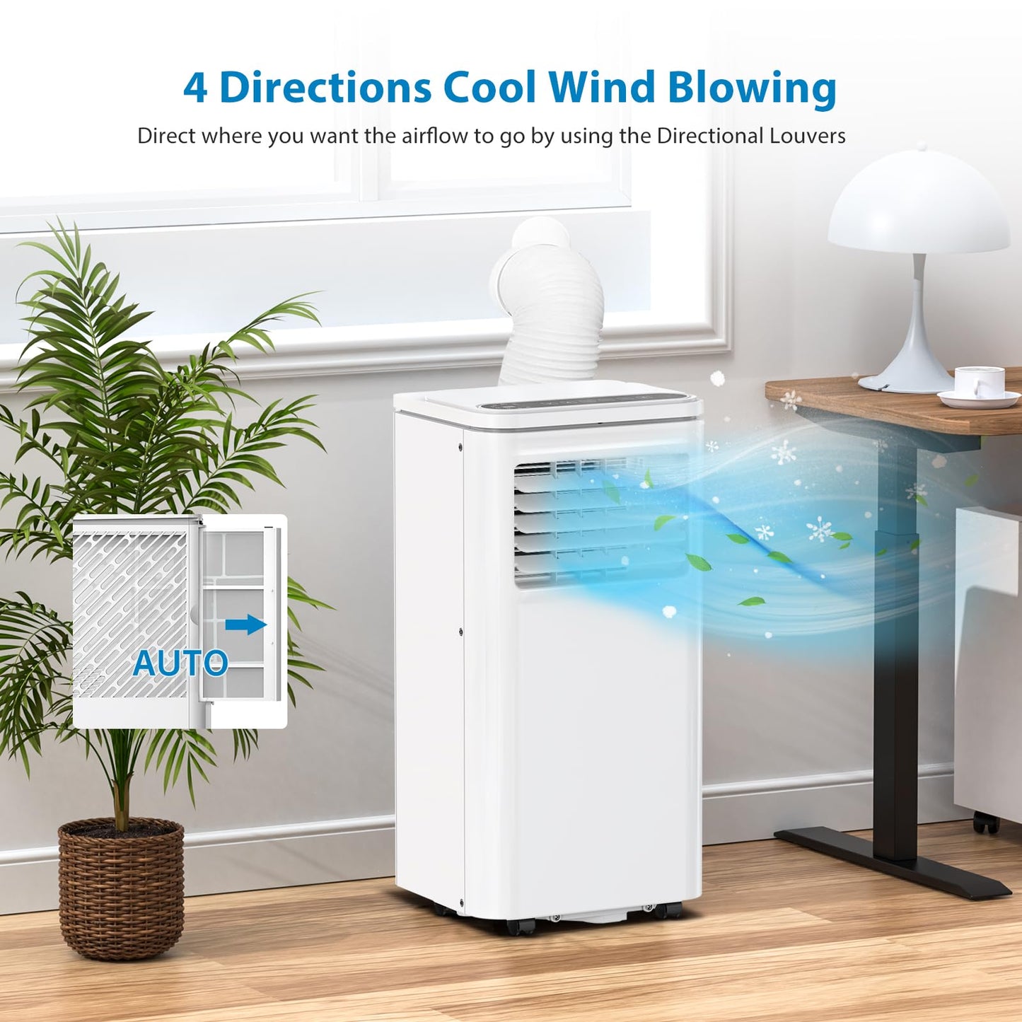 Garvee 10000BTU Portable Air Conditioner 3 in 1, Quiet AC Unit with Fan & Dehumidifier Up to 450 sq.ft, 24H Timer&LED Display, Remote, Window Kit, for Bedroom/Office/Dorms/Apartment
