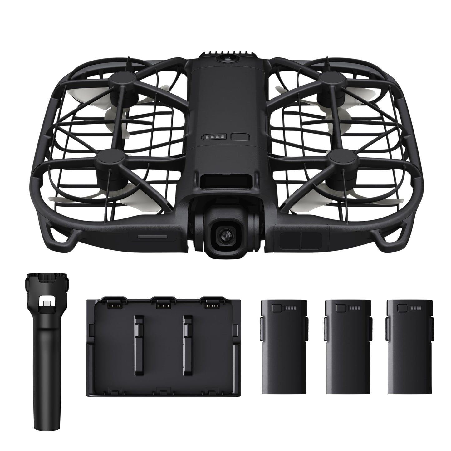 Popogame Nano Smart Flying Camera Combo for Beginners, Follow Me Drone, 360 Degree Obstacle Sensing, 165g Palm Takeoff with Gesture Control, Smart Track, 4K/100fps Video, 47GB Storage, Fan Handle with 3 Batteries