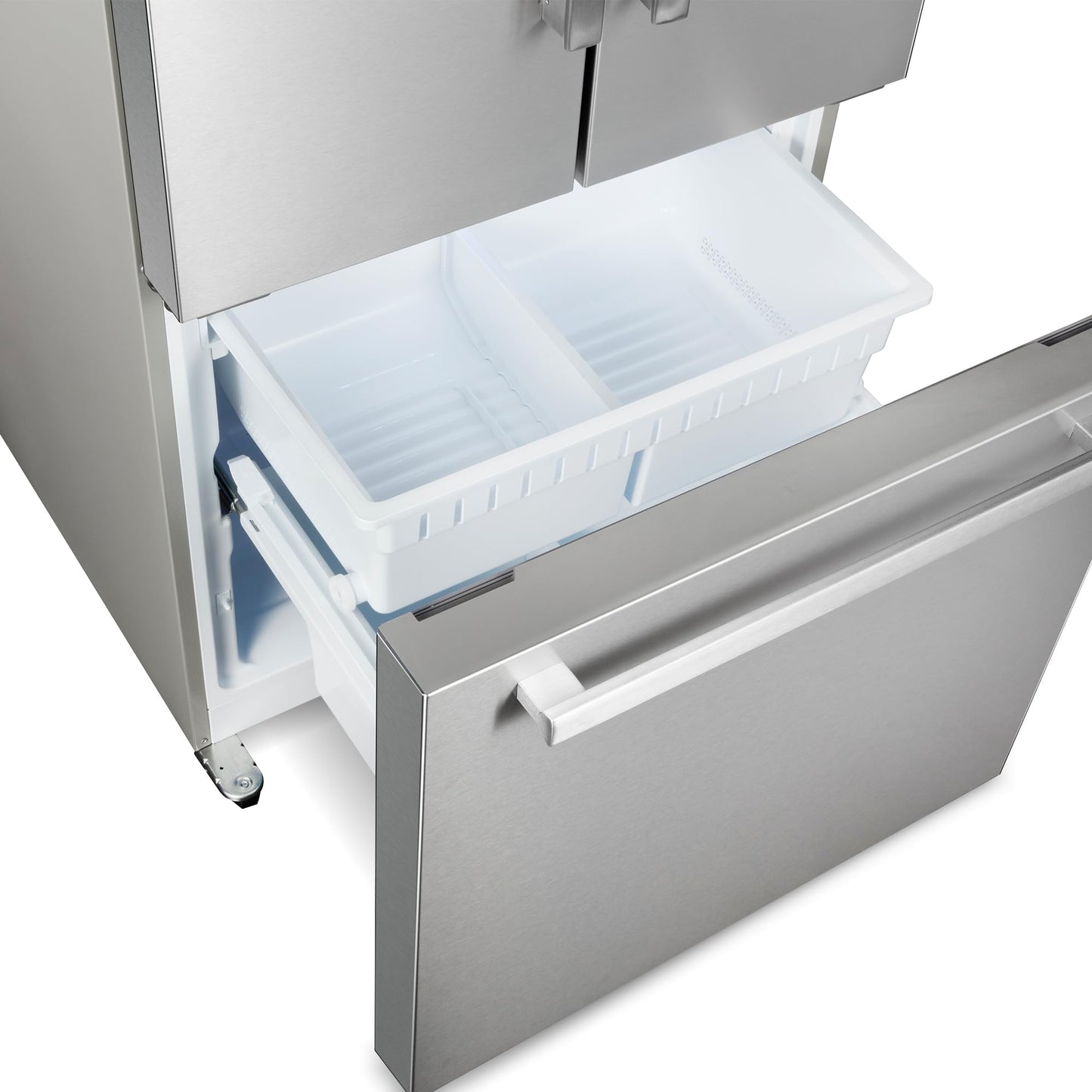 COSMO COS-RFFV183GHS 30 in. Vista Collection 17.5 cu. ft. Counter Depth 3-Door French Door Refrigerator, Freezer Drawer, Stainless Steel
