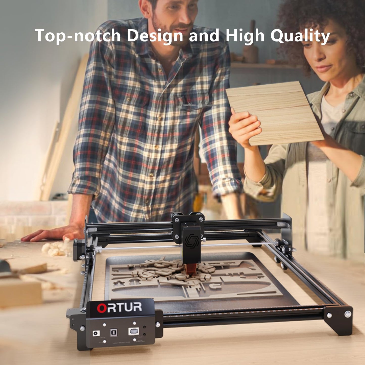 10W Output Laser Engraver, Ortur Laser Master 2 S2 LU2-10A Class 4 Efficient Laser Engraving Machine Fit, High Precision Laser Cutter, 0.05 x 0.1mm Compressed Spot Laser Engraver for Wood and Metal