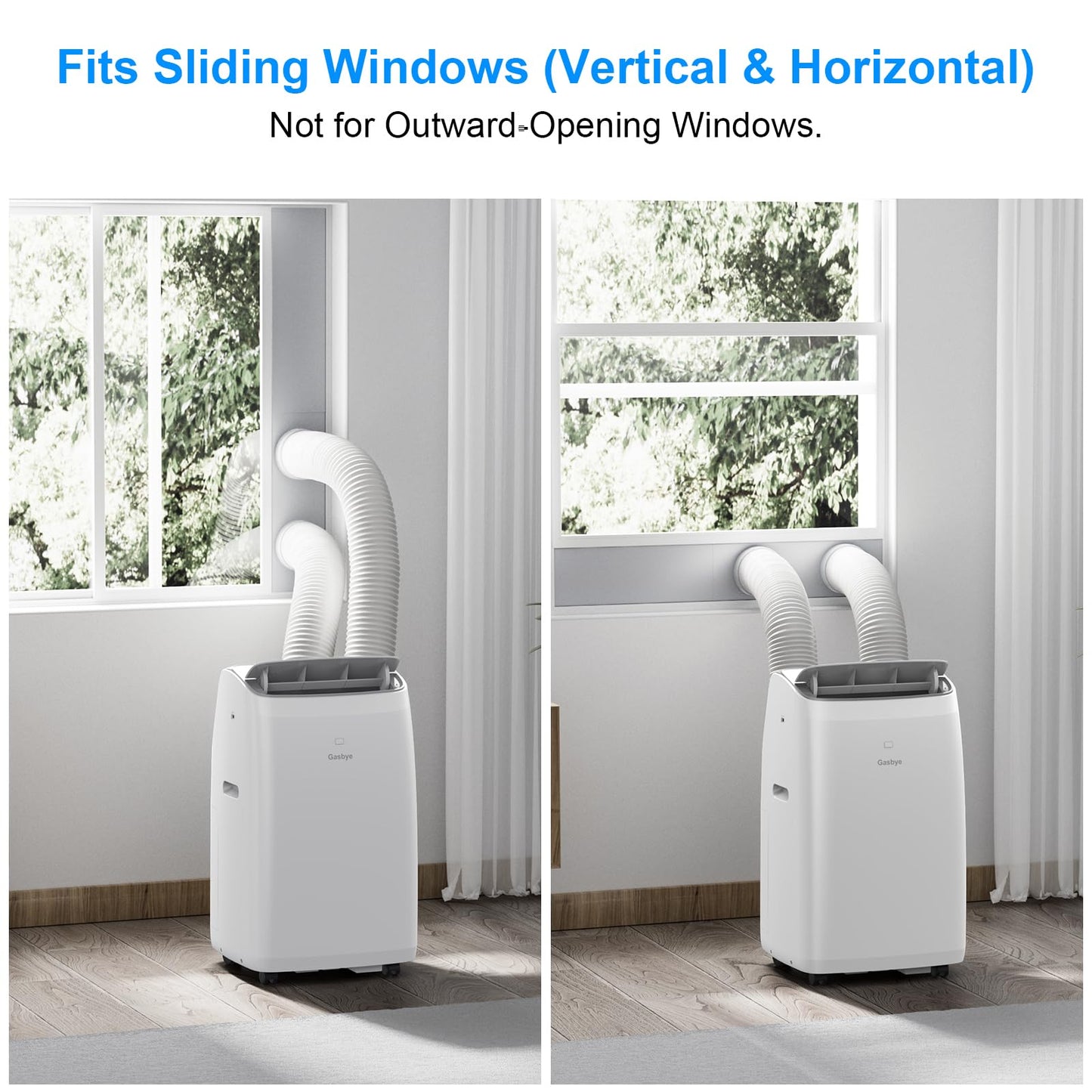 Gasbye Dual Hose Portable Air Conditioner, [2026 Upgraded] Full DC Inverter Compressor, Energy-Saving 13.0 CEER, Low Noise (45dB), Cools Room up to 550 Sq.Ft., Backlit Remote Control, 15,000BTU, White