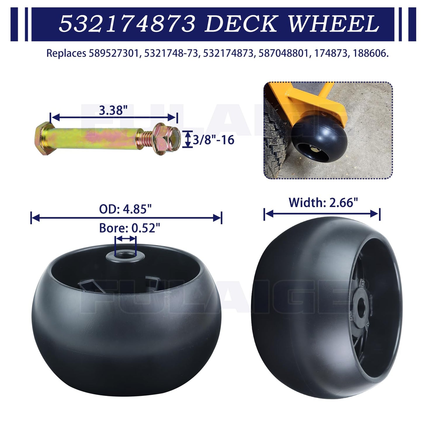FULAIGE 54" Mower Deck Rebuild Kit for Husqvarna LGT2654 YTH24v54 LGT2554