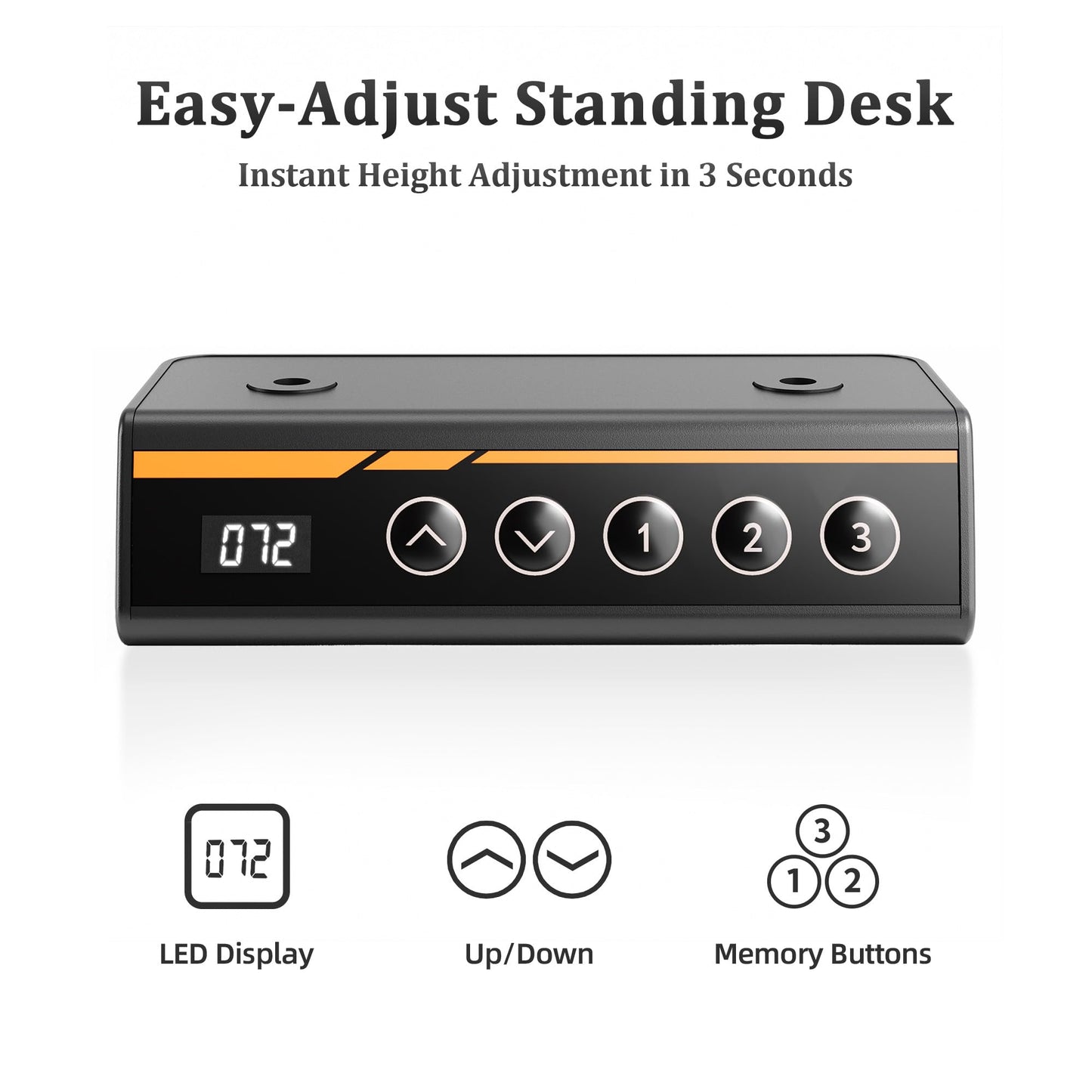 Claiks Electric Standing Desk, Adjustable Height Stand up Desk, 55x24 Inches Sit Stand Home Office Desk with Splice Board, Black Frame/Black Top