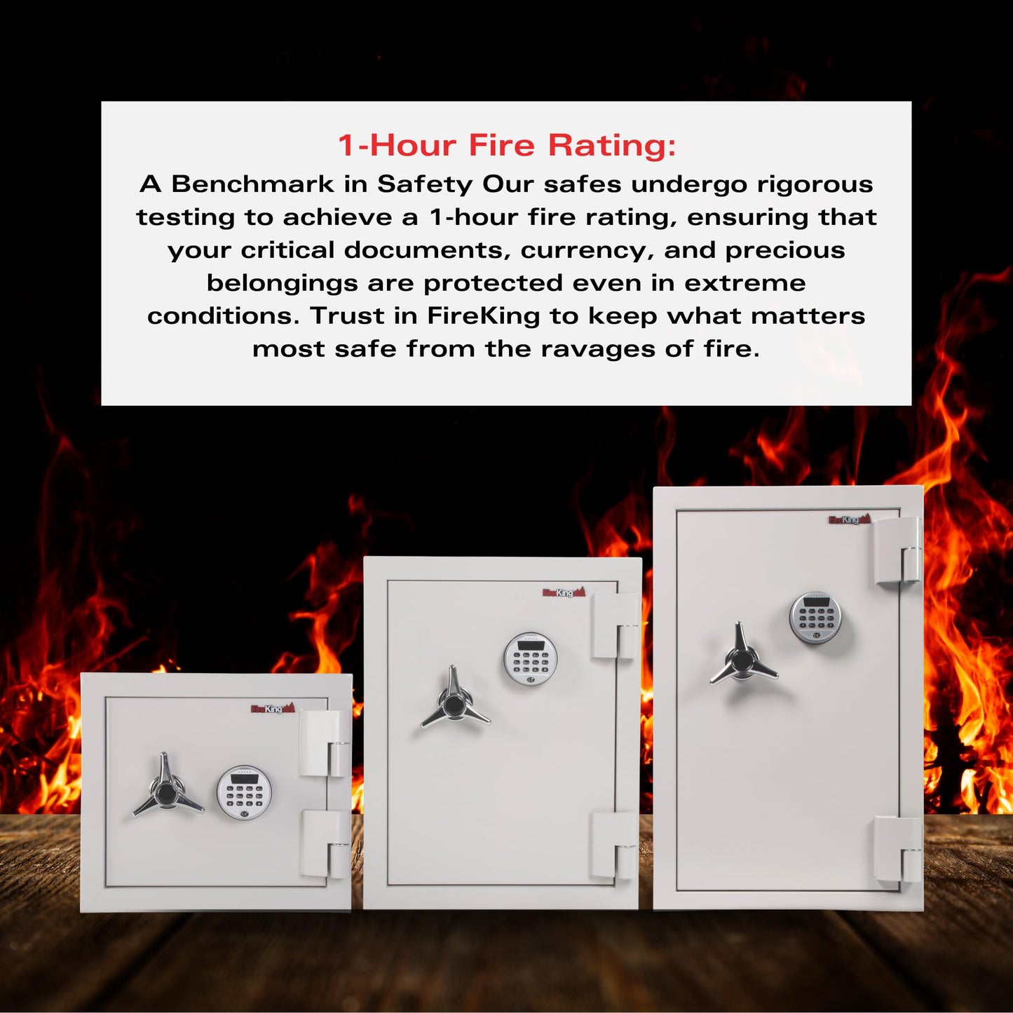 FireKing Fire Safe with Electronic Lock, 1 Hour Fire Rated, UL Rated & Water Resistant Home Safe, Programmable Home Safes, White