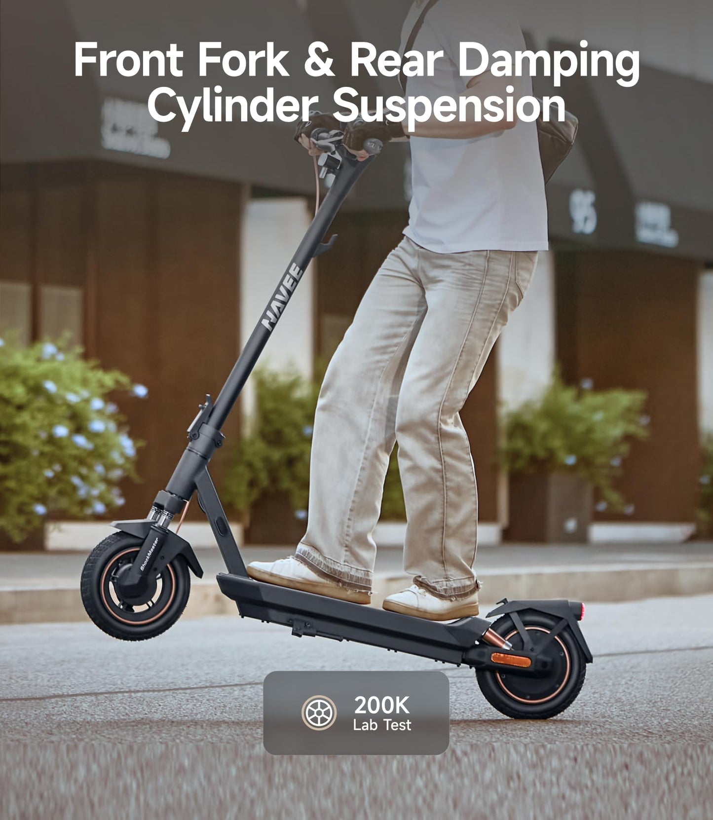 NAVEE GT3 Pro Electric Scooter, e Scooter, 1000w 800w Motor with Suspension, Long Range 37.5 Miles, Fast 20 Mph, 10 inch Tires All Terrain, Foldable for Adults Men Teens Students Commuter, Heavy Duty