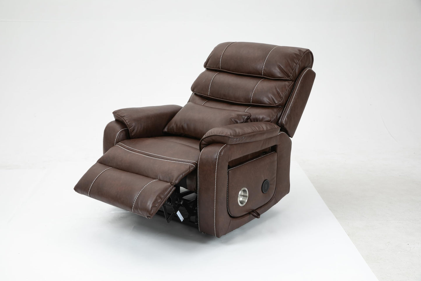 GDFStudio Oversized Power Lift Recliner Chair with Heat Massage Wireless Charging 180 Degree Lay Flat Electric Reclining Sofa with Cup Holder and Dual Remote Control, Brown