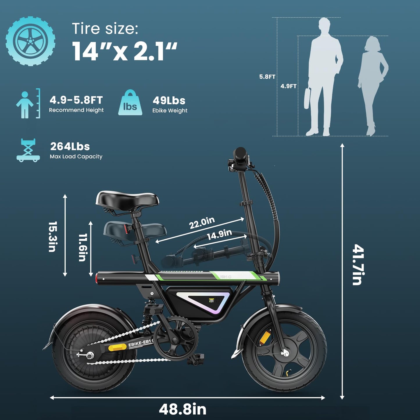 AYOLNY Electric Bike for Adults, 1500W/1000W Peak Motor 26" Ebike & 14" Foldable Electric Bike, 80/70/55 Miles Range 36V Battery Electric Bicycle for Commuting
