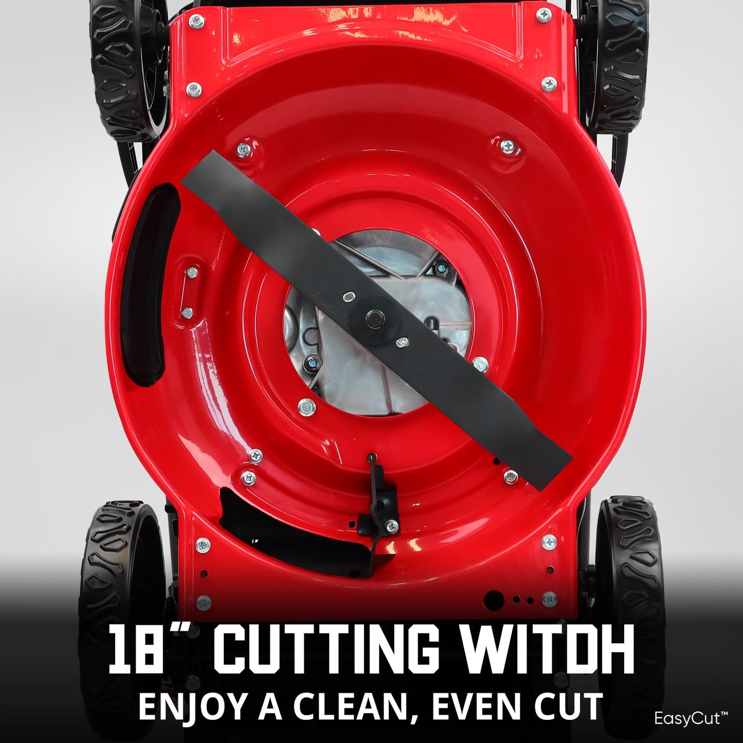 PowerSmart EasyCut 18-Inch 144cc Push Gas Lawn Mower, 3-in-1 Mulch/Bag/Side Discharge, Steel Deck, 6 Height Adjustment