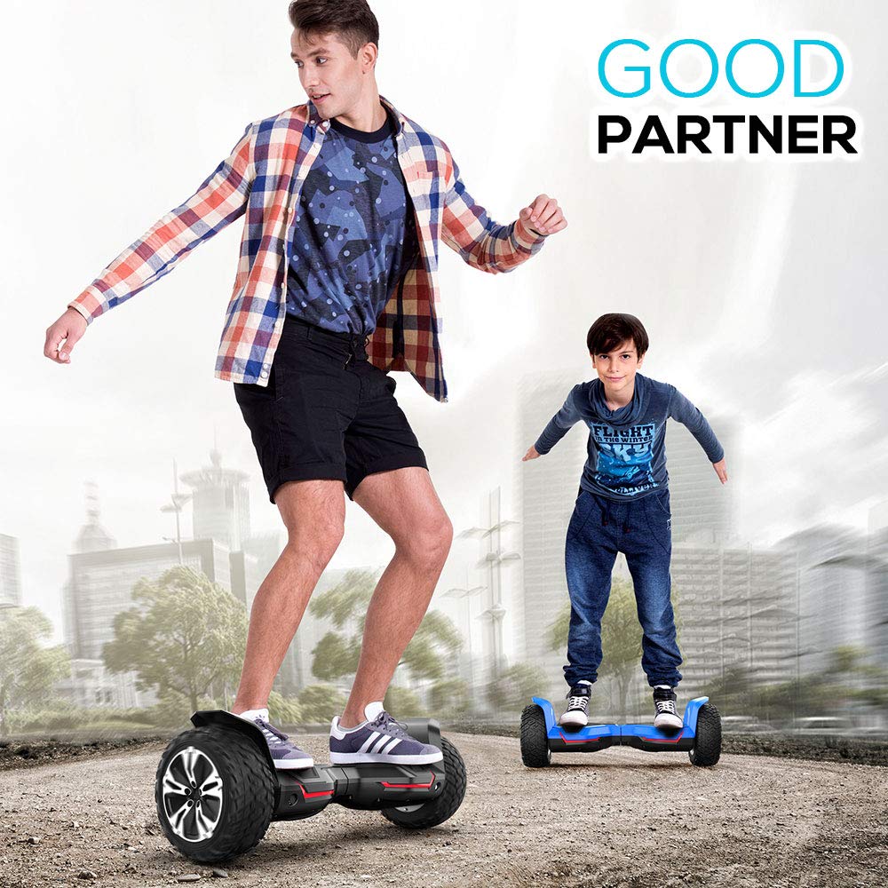 Gyroor Warrior 8.5 inch G2 All Terrain Off Road Scooter with Bluetooth Speakers and LED Lights, Self Balancing Scooter for Kids ages 6-12 and Adults