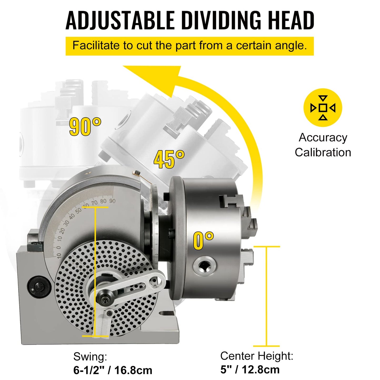 Vevor Dividing Head BS-1 Dividing Head Set 6" 3-jaw Chuck Semi Universal Milling Set with 6" Chuck+Tailstock+Dividing Plates for Milling Grinding Drilling Machine - Amazon.com