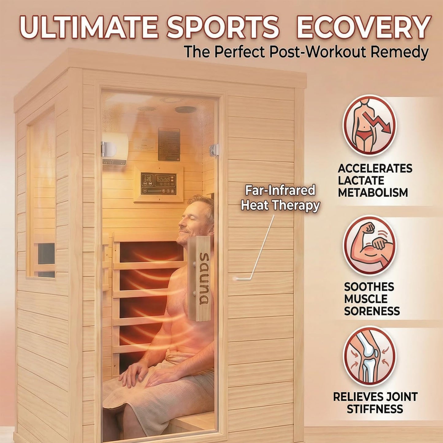 DWKWE Far Infrared Sauna Room for Home Use - 1350W Natural Hemlock Indoor Personal Wooden Personal Dry Sauna with Rapid Heating, Perfect for Athletes, Busy Professionals & Arthritis Sufferers