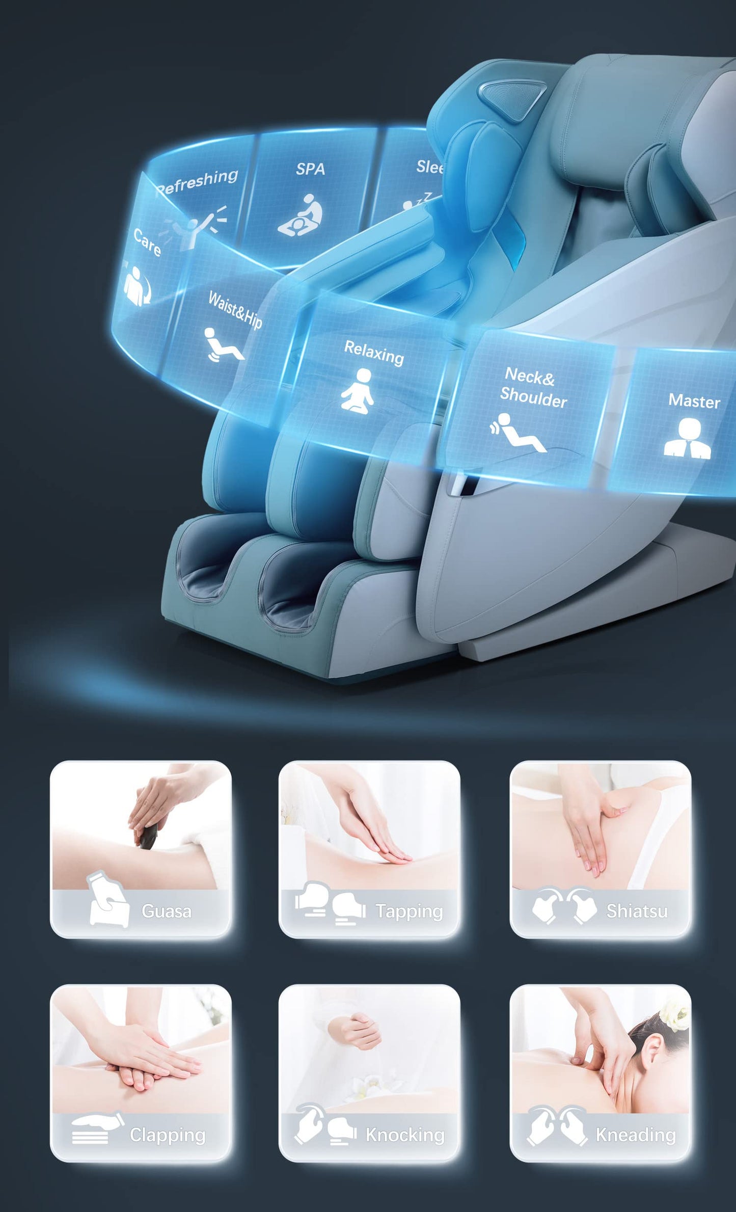Massage Chair Full Body Recliner Zero Gravity Airbag Massage Chair with Foot Roller Bluetooth Speaker SL Track Home Office Relaxation Chairs Black Ergonomic Comfort Seating