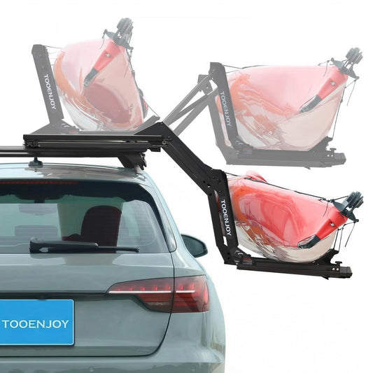 TOOENJOY Heavy-Duty Kayak Lift Assist Roof Rack, 100 LBS Capacity Kayak Canoe Rooftop Loader, Elevating Assist System for Easy Loading, Black