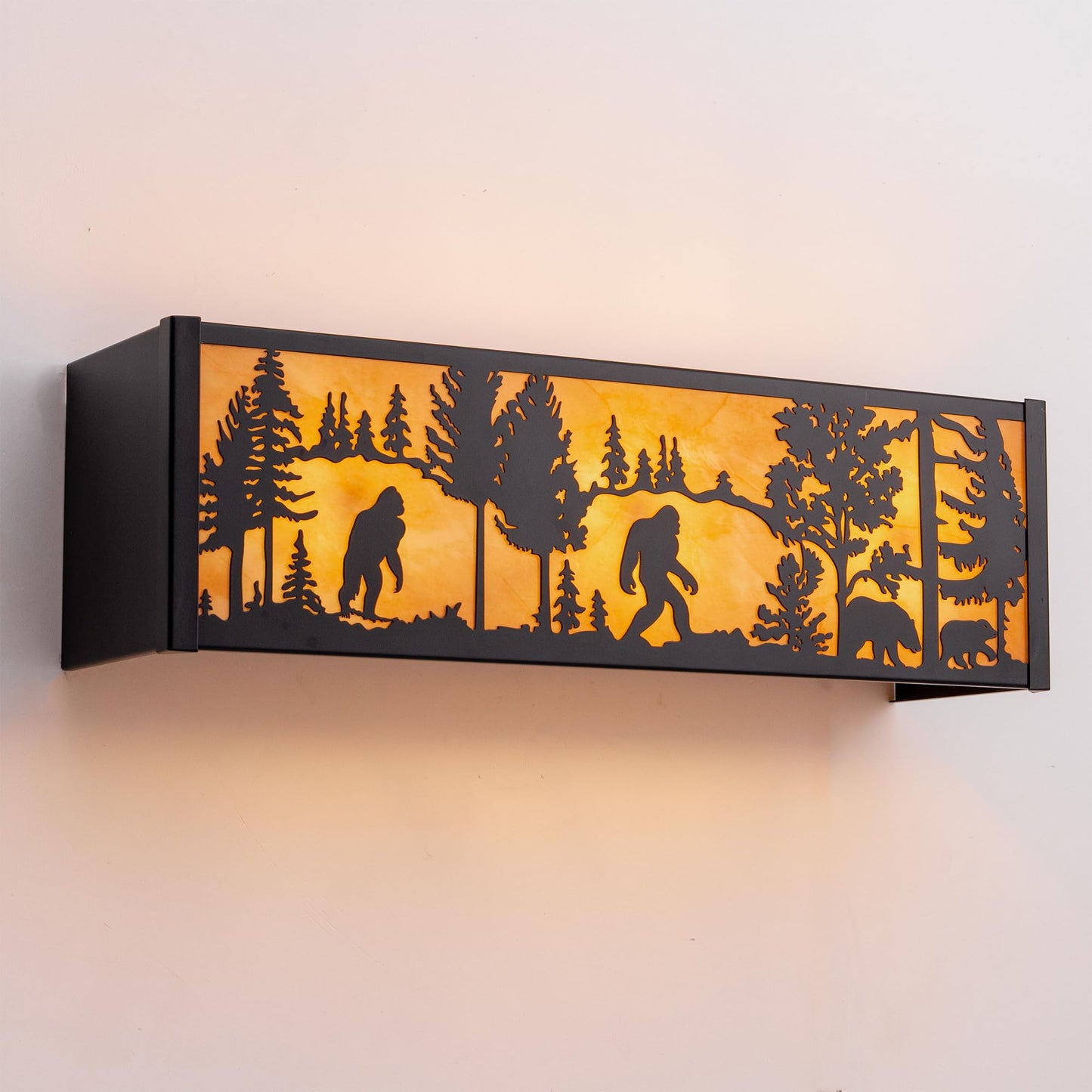 TOCHIC Rustic Bathroom Light Fixtures, 3 Lights Farmhouse Bigfoot Vanity Lights for Bathroom, 24" L Western Black Forest Vanity Lighting Fixtures for Mirror Cabinet Powder Room Living Room Hallway