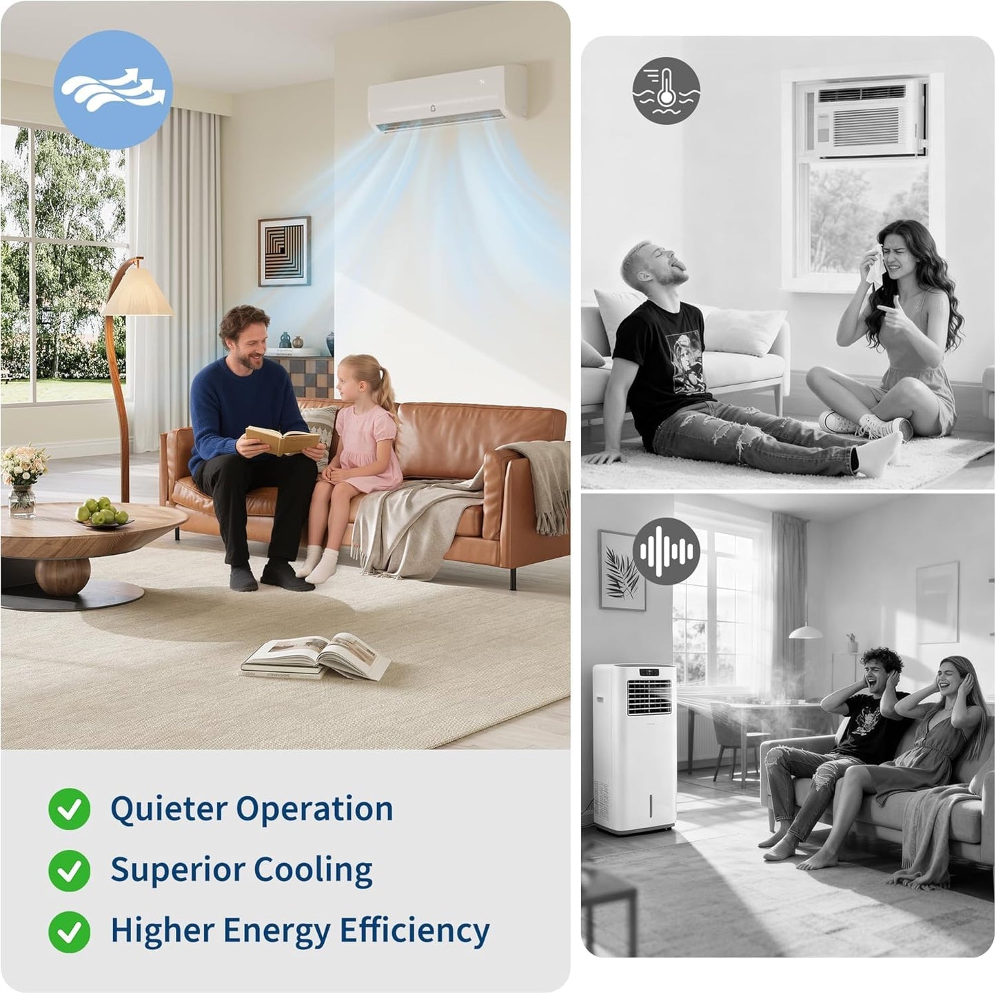 9000 BTU Mini Split AC w/Remote Control19 SEER2 Cools Up to 450 Sq. Ft,230 V Ductless Inverter Mini Split System w/0.75 Ton Heat Pump Pre-Charged & Installation Kit, Ultra-Quiet