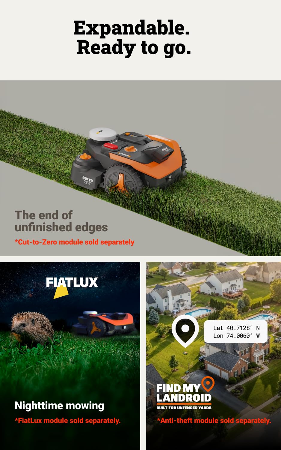 WORX Landroid Vision Cloud Robotic Lawn Mower, Wire-Free with Brushes