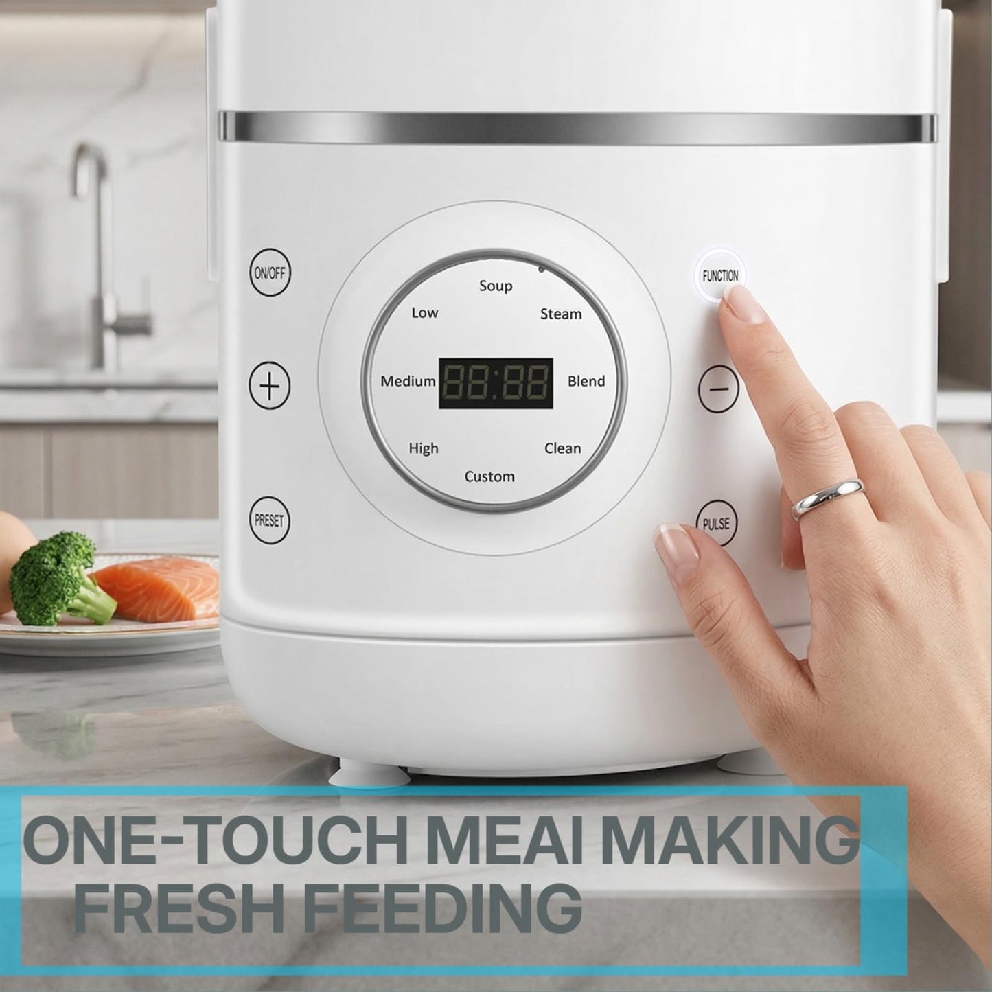 Automatic Pet Food Maker & Processor, Premium Fresh Dog & Cat Food Machine, Steam and Blend in One, Nutrient-Locking Water-Bath Steaming, Self-Cleaning, 3L Capacity, Food-Grade 304 Stainless Steel