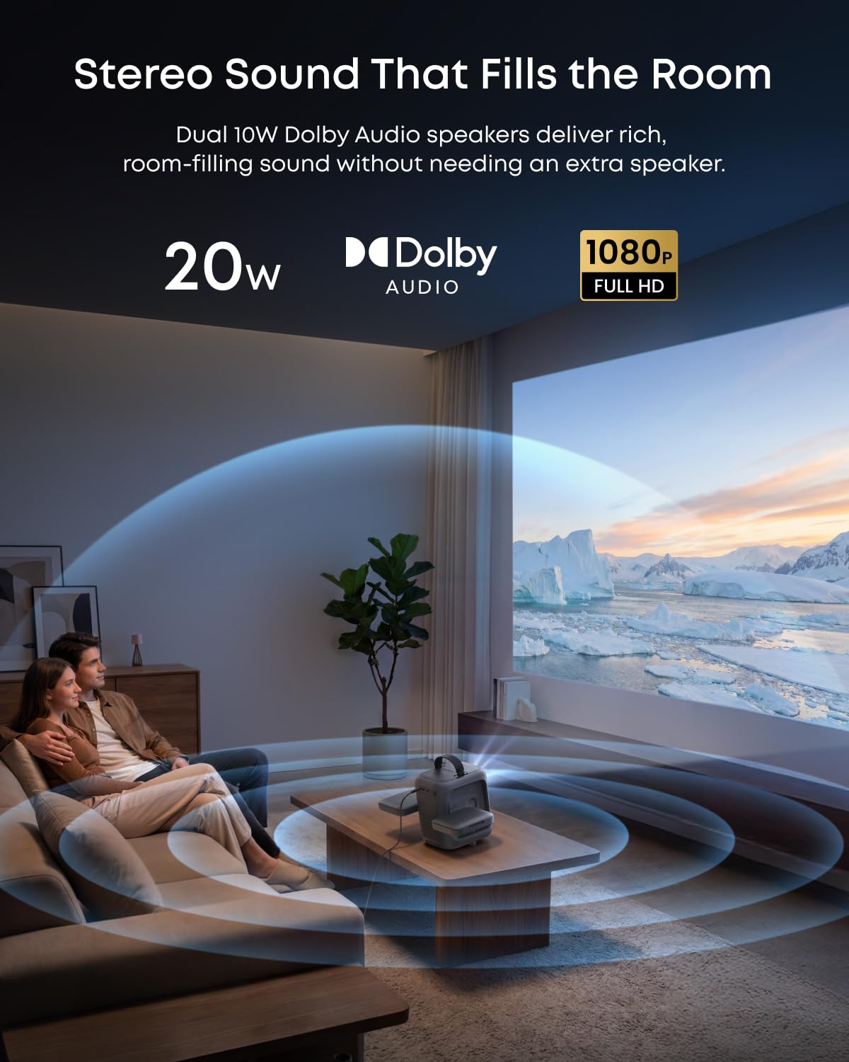 Anker Nebula P1i Portable Projector with WiFi and Bluetooth by soundcore, Flippable Design,1080P FHD, 4K Support, 380 ANSI Lumens, Auto Focus/Keystone, All-Glass Lens, Built-in Speaker