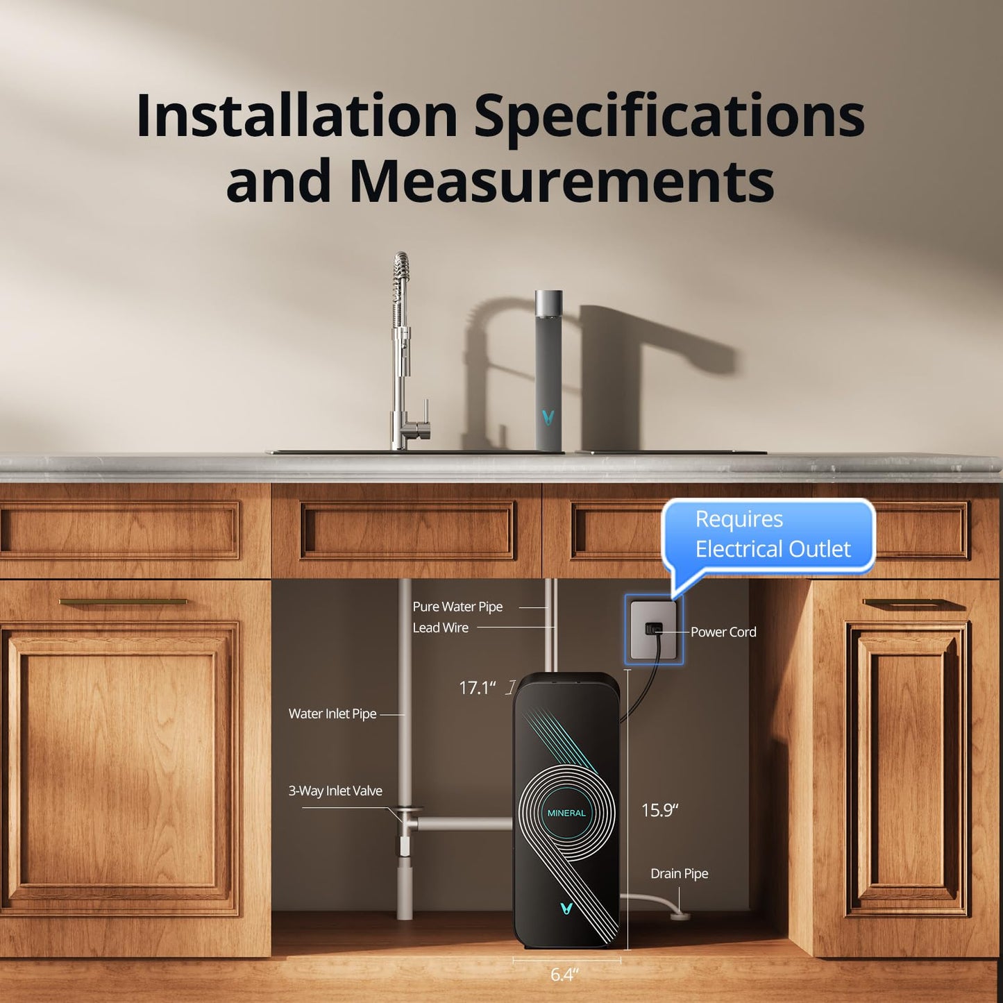 VIOMI Master M1 1000 GPD Reverse Osmosis Alkaline Mineralization pH+ Water Filter, Lead & PFAS Reduction, Under Sink Tankless RO System, NSF/ANSI 42 & 58 & 372, Smart Faucet & App Monitor, BPA Free