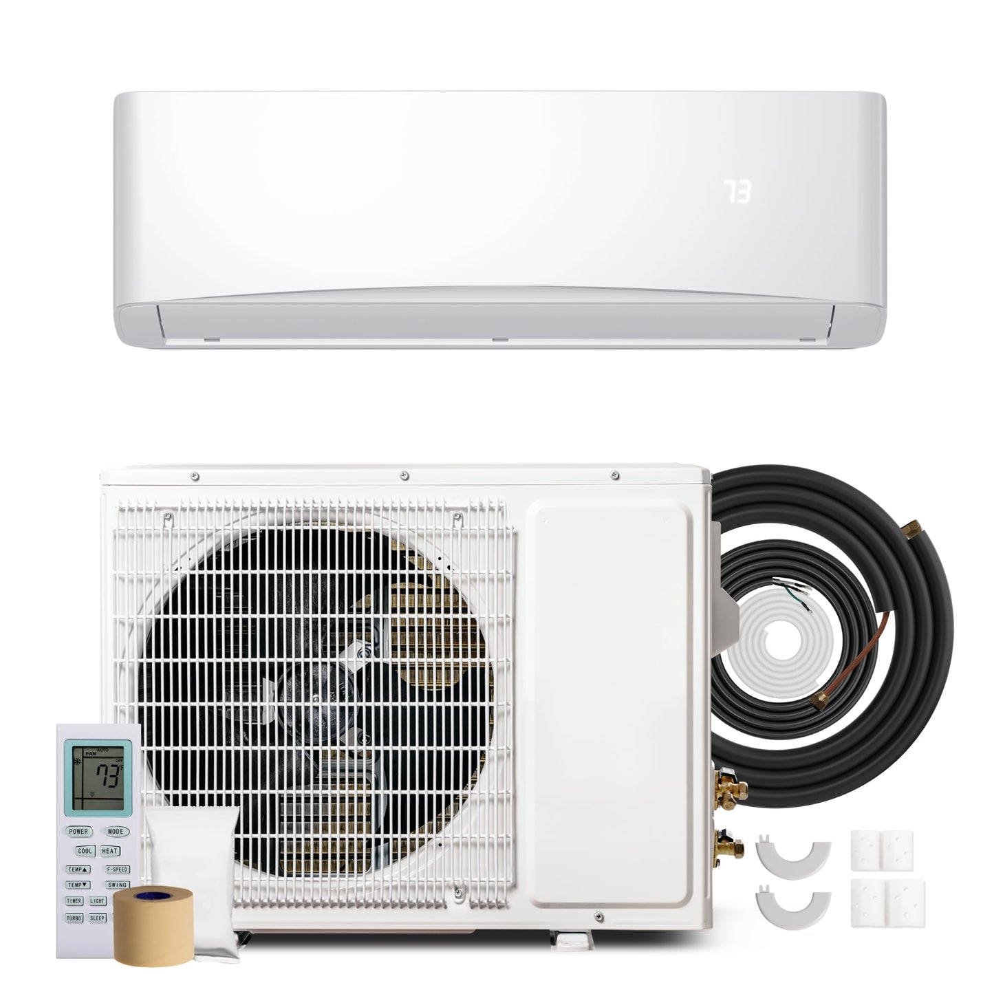 Manastin 12000BTU Mini Split Air Conditioner& Heater, 17 SEER2 115V Mini Spilt AC with Inverter Compressor, Covers Up to 750 Sq. Ft, Complete Installation Kit Included,White