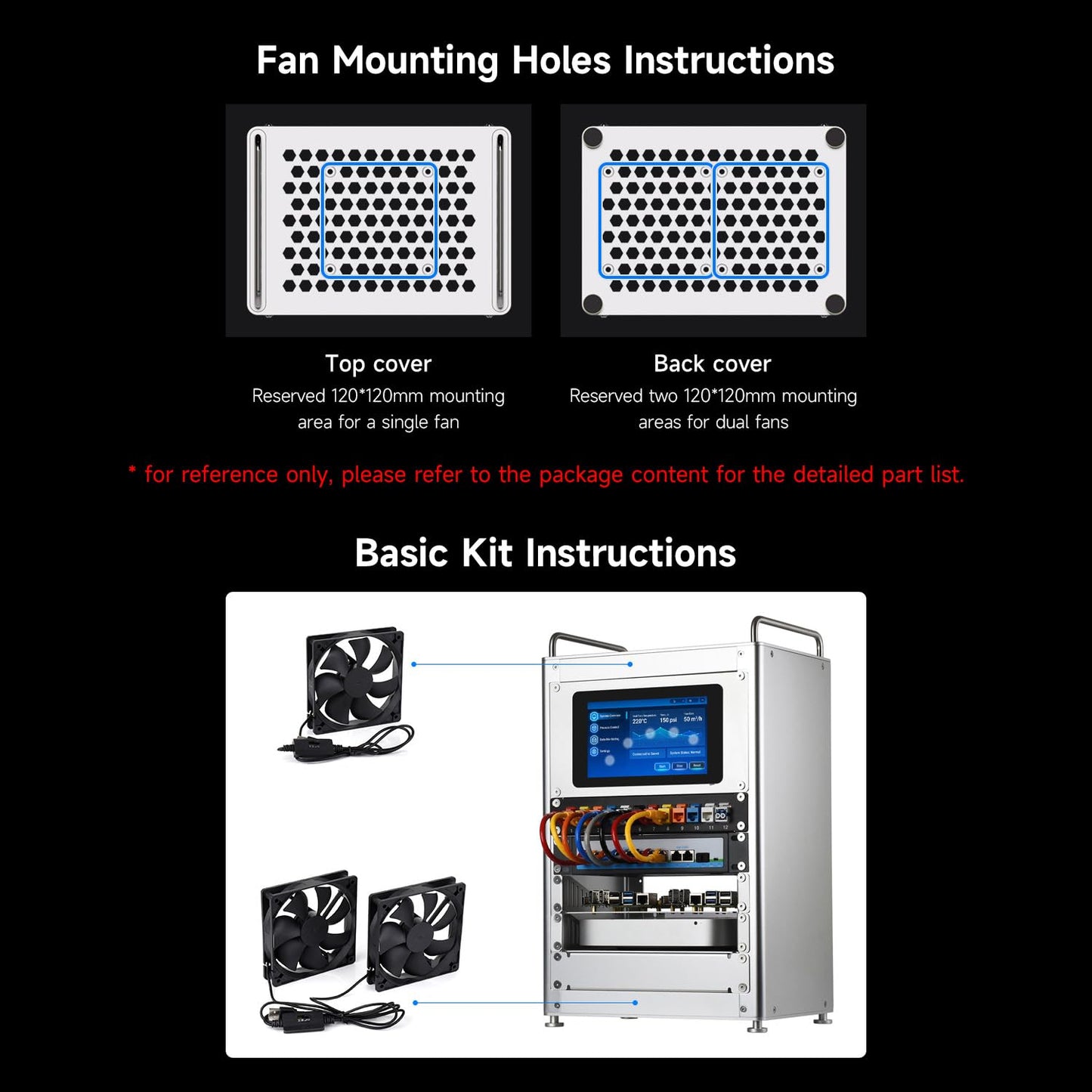 Waveshare HomeRack 8U Server Cabinet Basic Kit, 10inch Desktop All Aluminum Alloy Rack, High Compatibility
