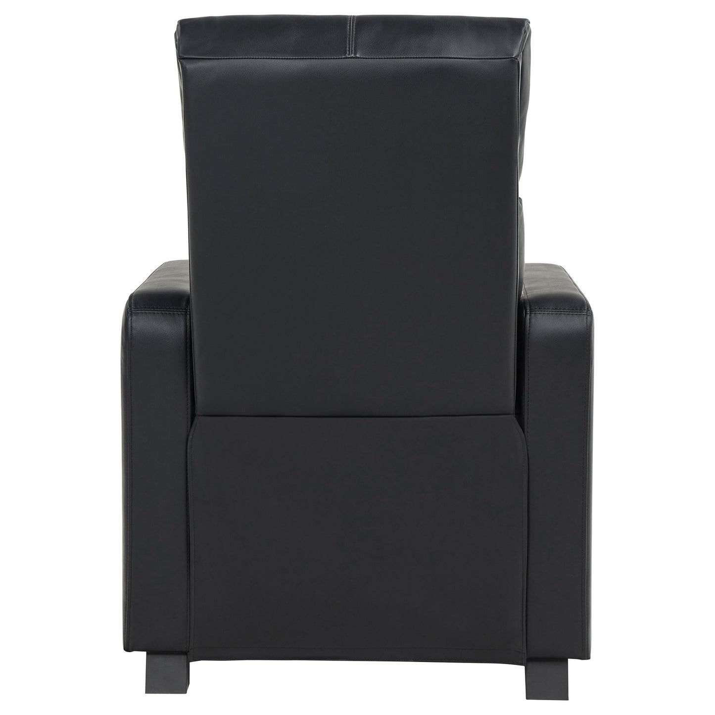 Coaster Home Furnishings - Toohey - Leatherette Upholstered Push Back Recliner Chair with Plush Headrests, Padded Armrests, and Pocket Coil Cushions - Living Room - 30-Inch - Black - 600181