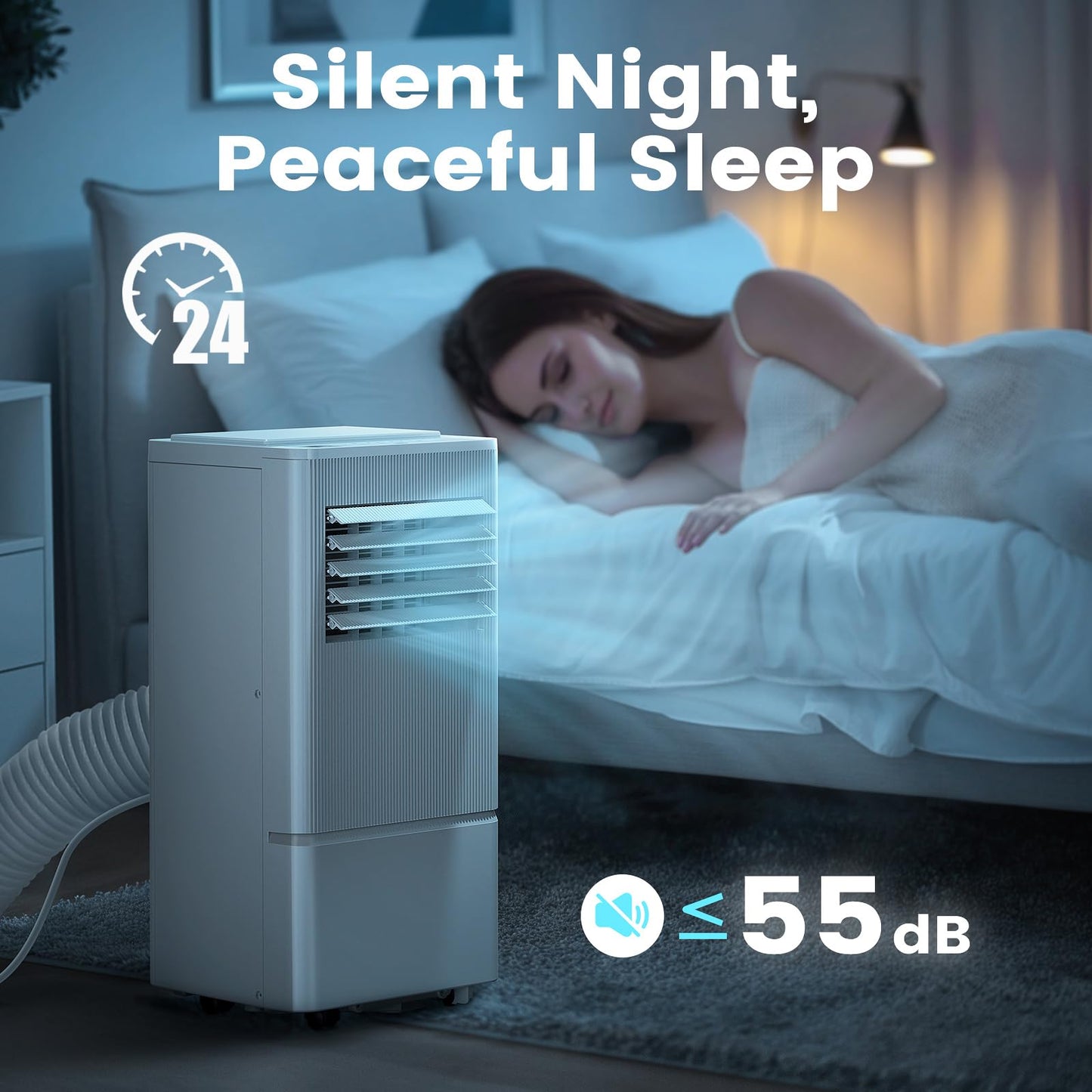 Air Choice 10000 BTU Portable Air Conditioners, Air Conditioner Portable for Room Up to 450 Sq.Ft, Remote Control, Sleep Mode, 24H Timer, Dehumidifier & Fan, Portable AC Unit for Bedroom Apartment