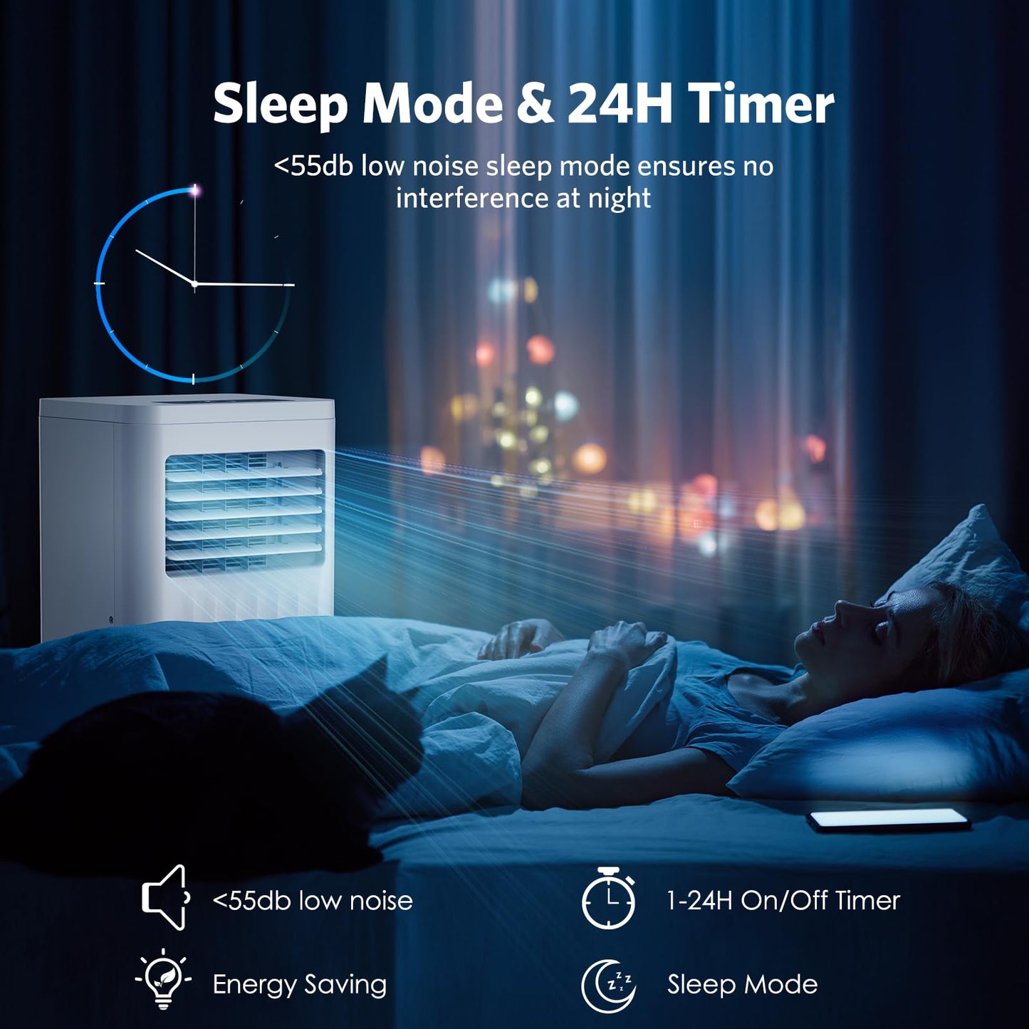 Electactic 10000 BTUs Portable Air Conditioners with cooling/dehumidification/fan/sleep mode,4-IN-1 Portable AC with 24H Timer & Remote Control & Window Kit