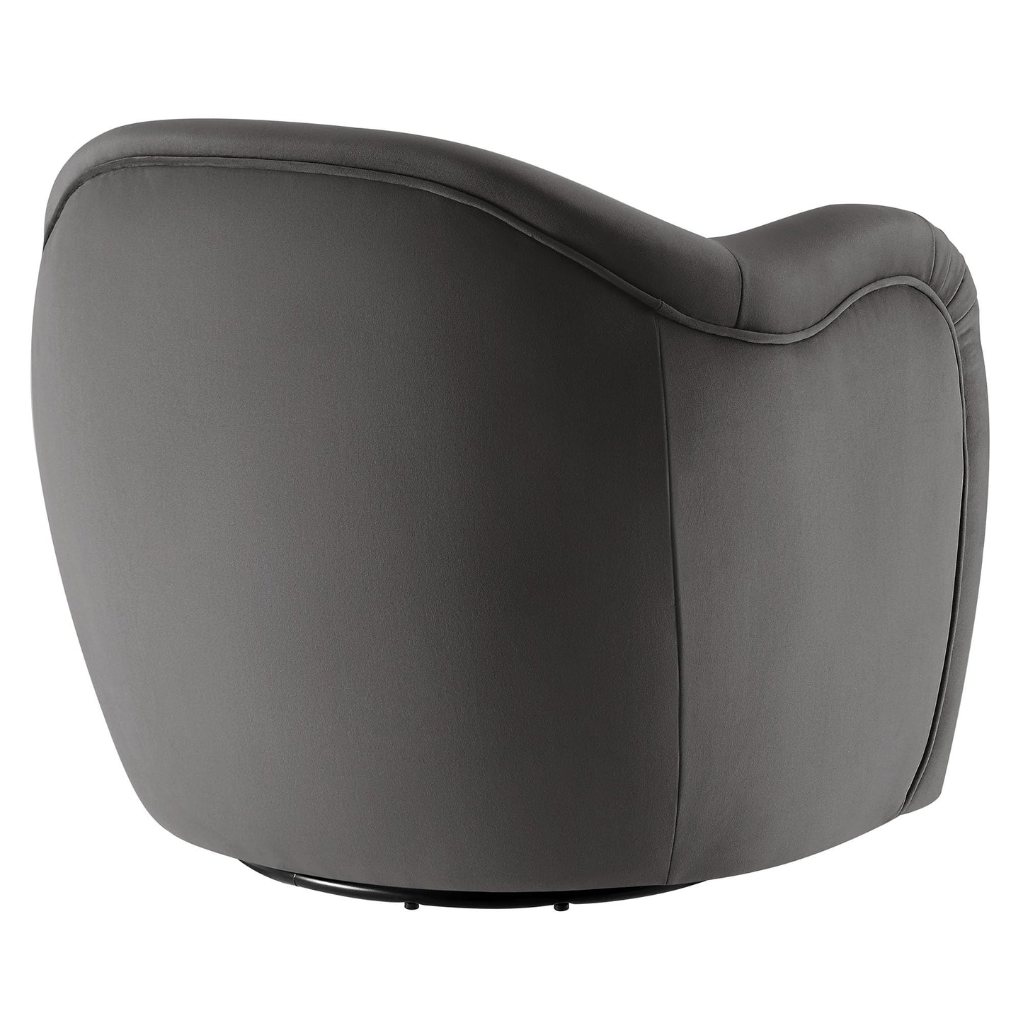 Modway Compose Performance Velvet Swivel Armchair in Storm Gray - Barrel Accent Chair - Comfy Round Single Sofa Chair with 360° Rotation - Modern Upholstered Club Chair for Living Room, Bedroom